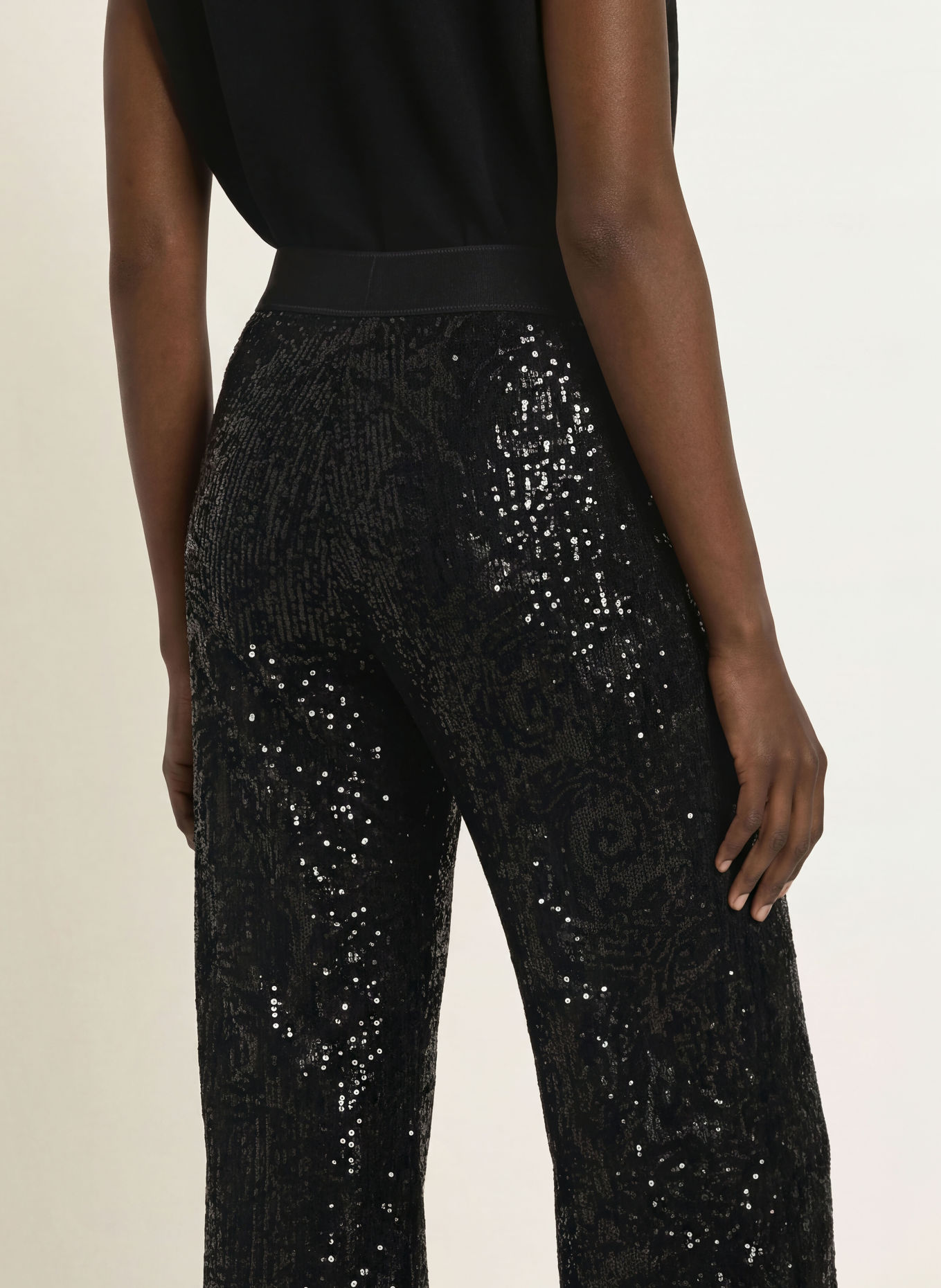 CAMBIO Marlene-broek ALLISON met pailletten: ZWART