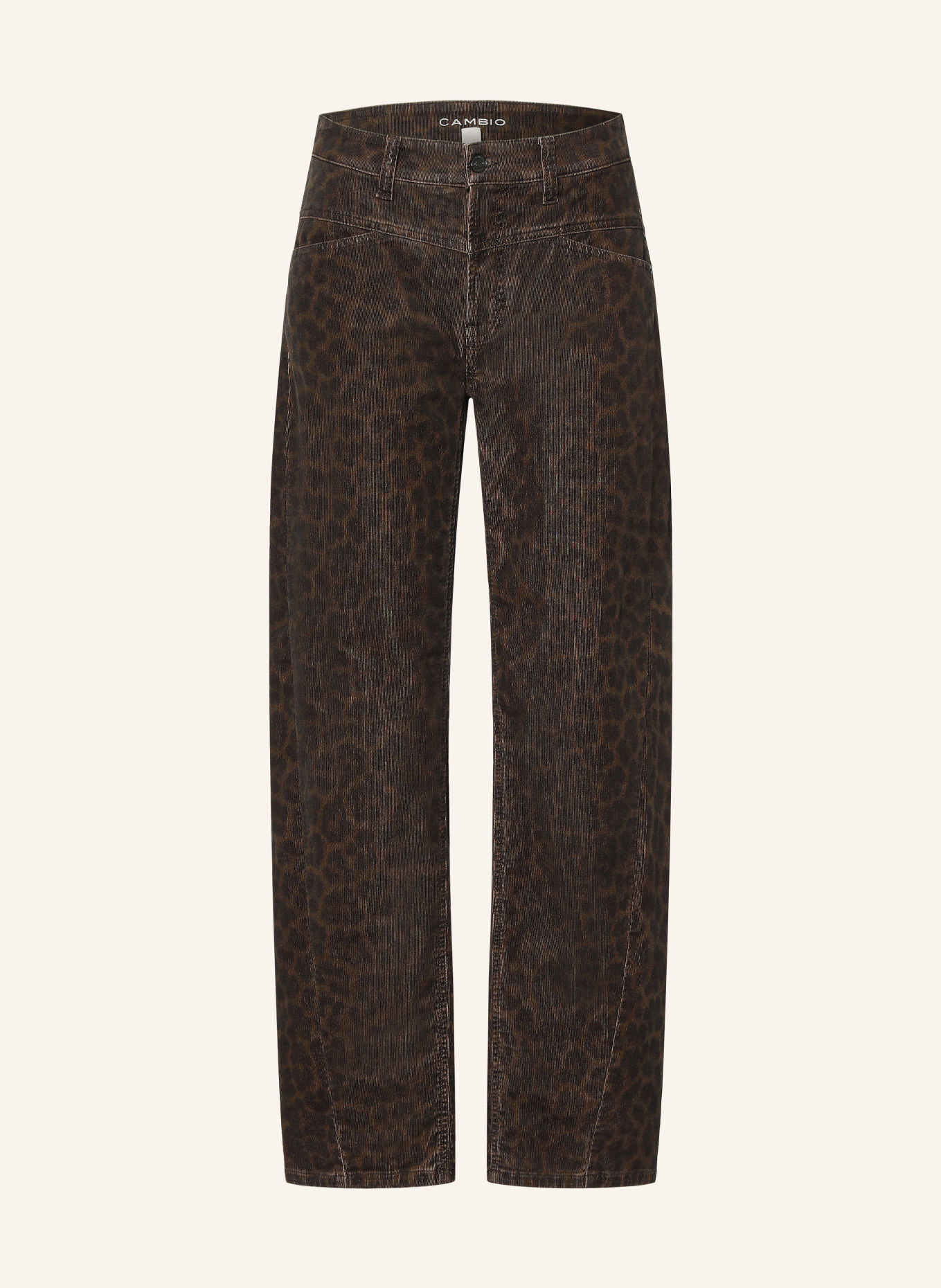 CAMBIO ORNELLA Cord Pants: BROWN / BLACK