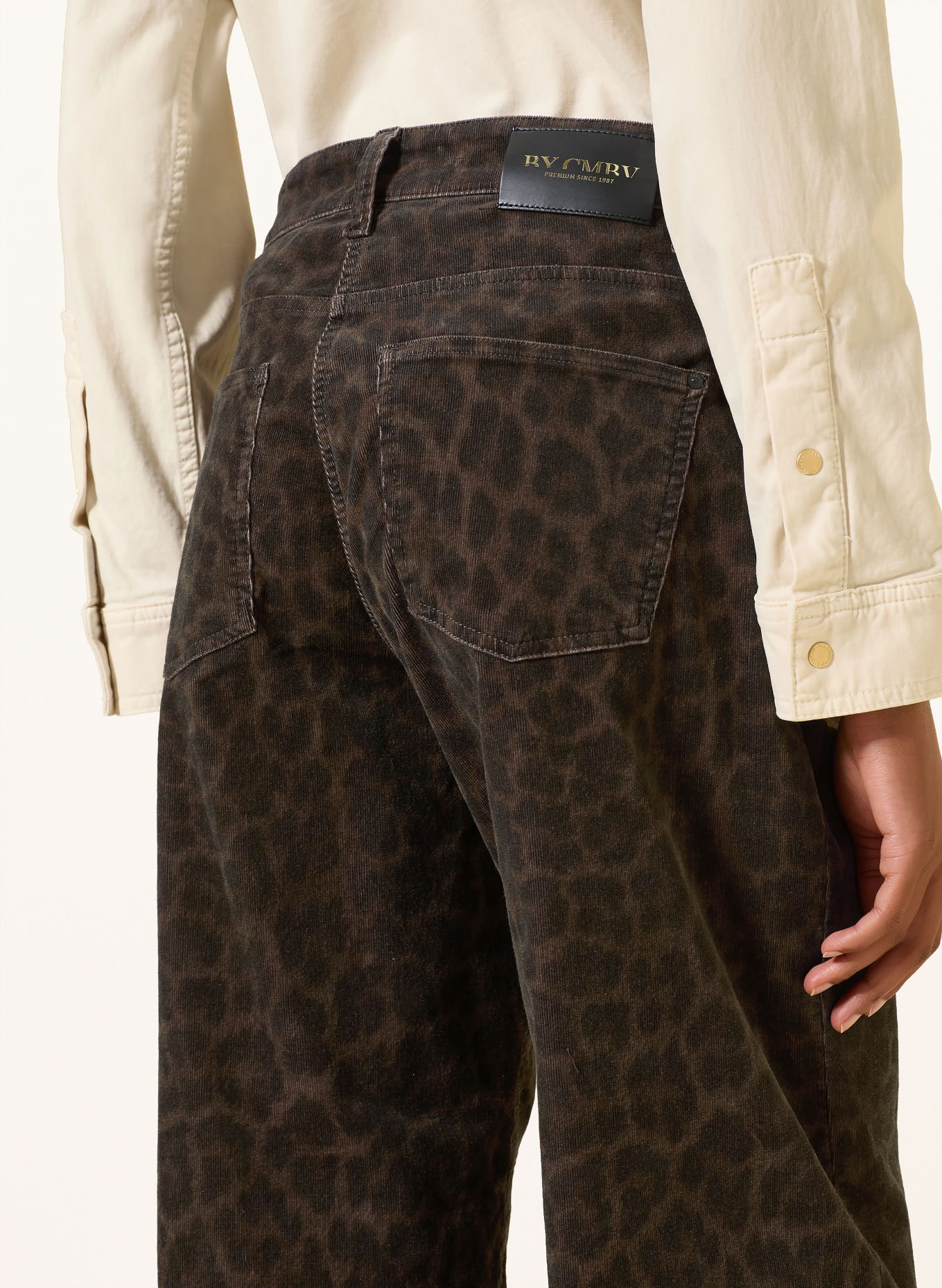 CAMBIO ORNELLA Cord Pants: BROWN / BLACK