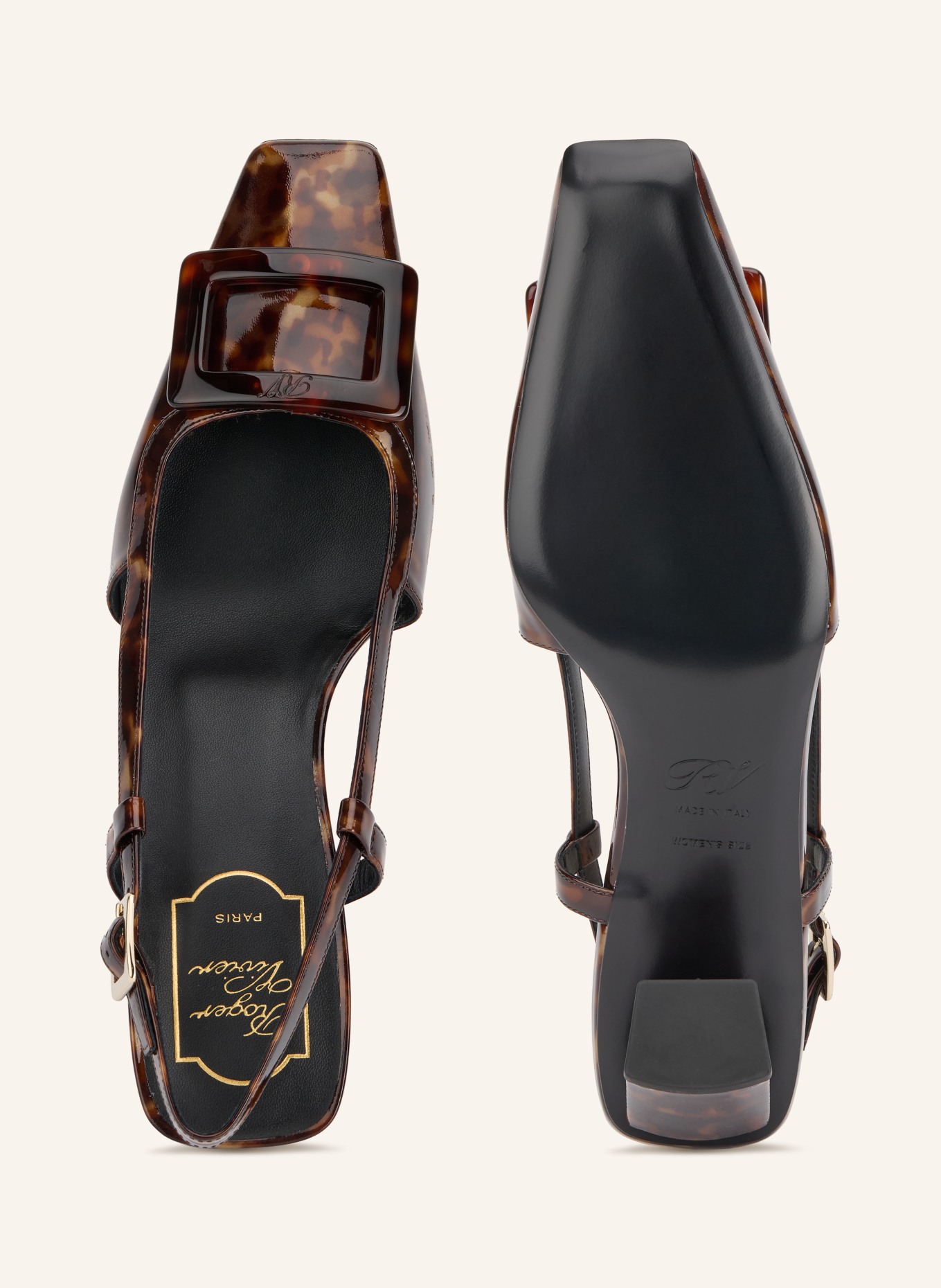 Roger Vivier Slingpumps BELLE VIVIER: BRAUN / HELLBRAUN / DUNKELBRAUN