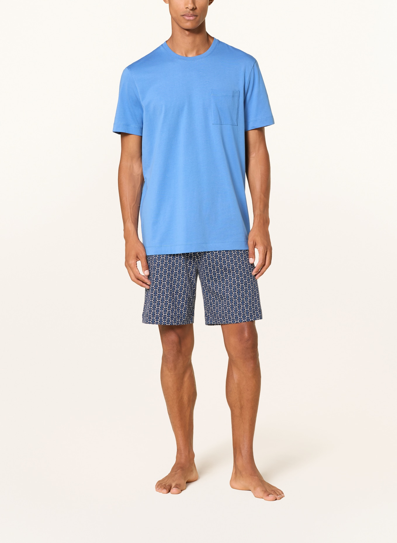 mey BLUE CHAINS Short Pajama Set: BLUE / DARK BLUE / WHITE