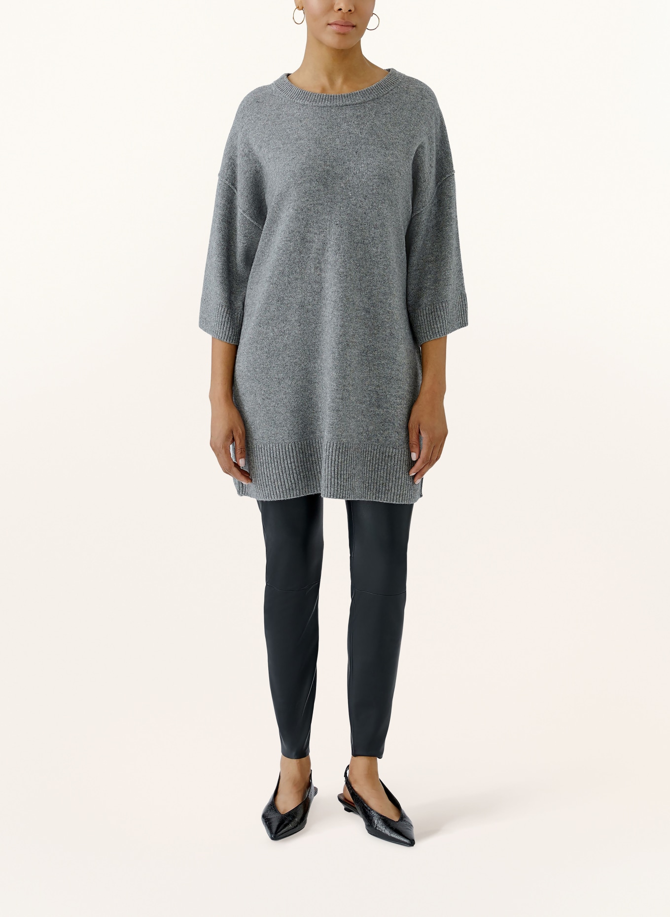 oui Pullover mit 3/4-Arm: GRAU