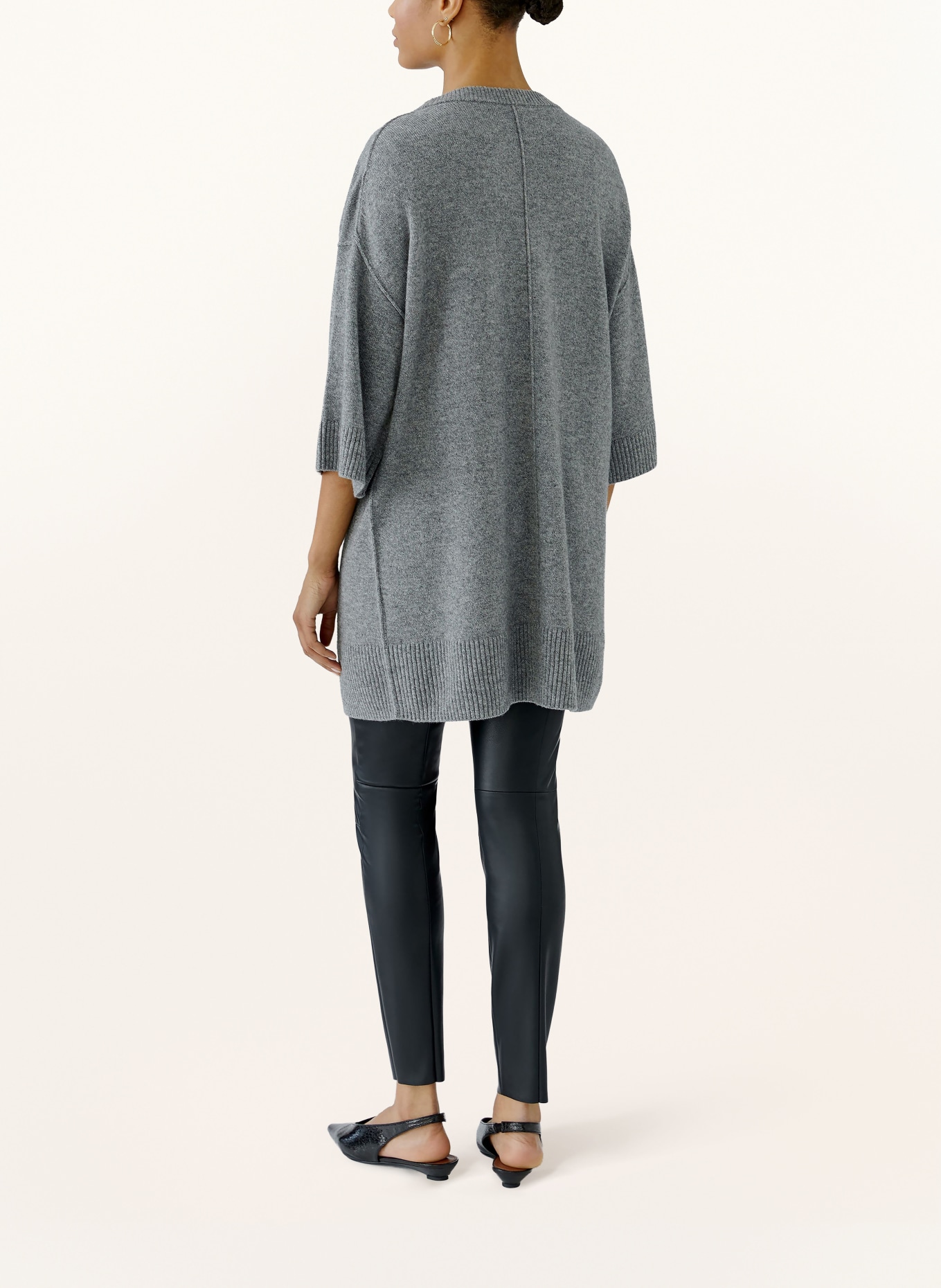 oui Pullover mit 3/4-Arm: GRAU