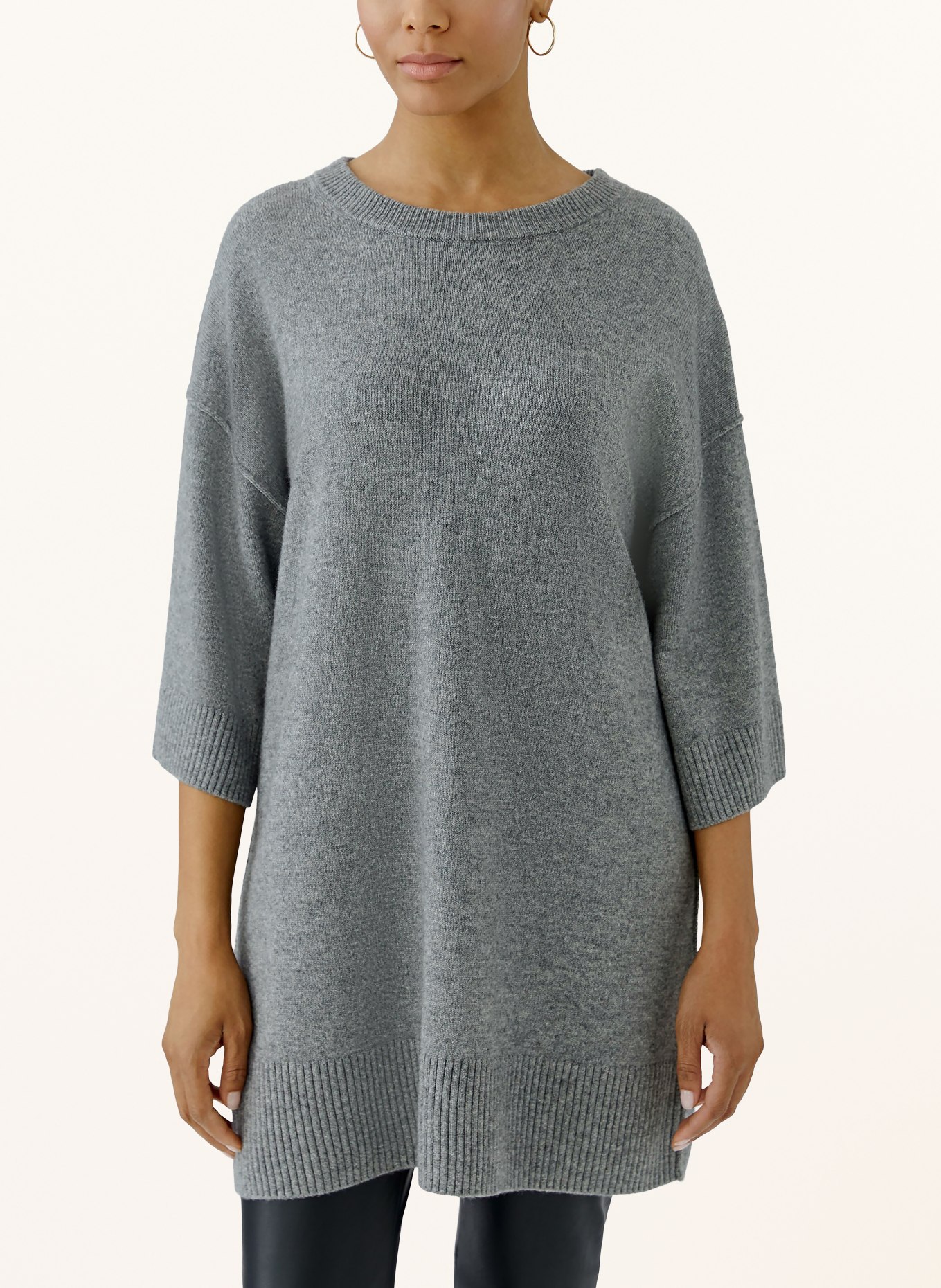 oui Pullover mit 3/4-Arm: GRAU