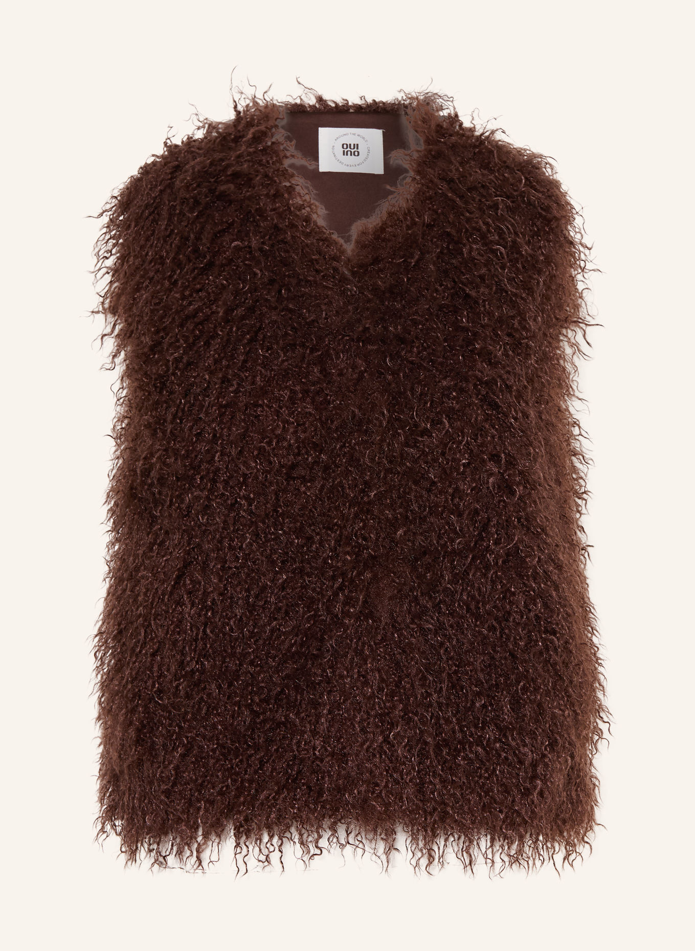 oui Faux Fur Vest: DARK BROWN