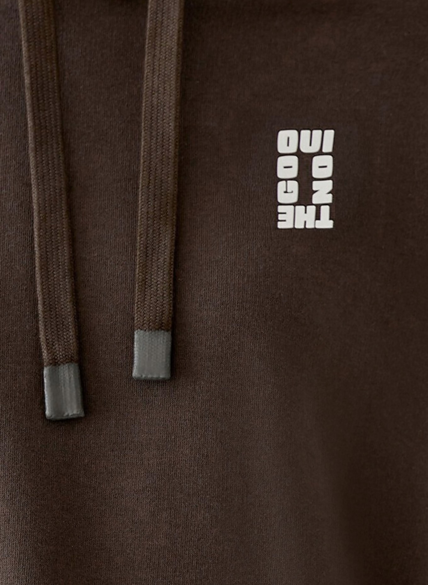 oui Bluza z kapturem: CIEMNOBRĄZOWY / BIAŁY