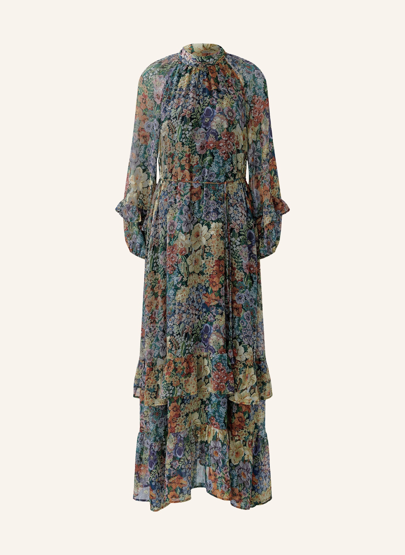 oui Dress with ruffles: DARK ORANGE / PURPLE / GREEN