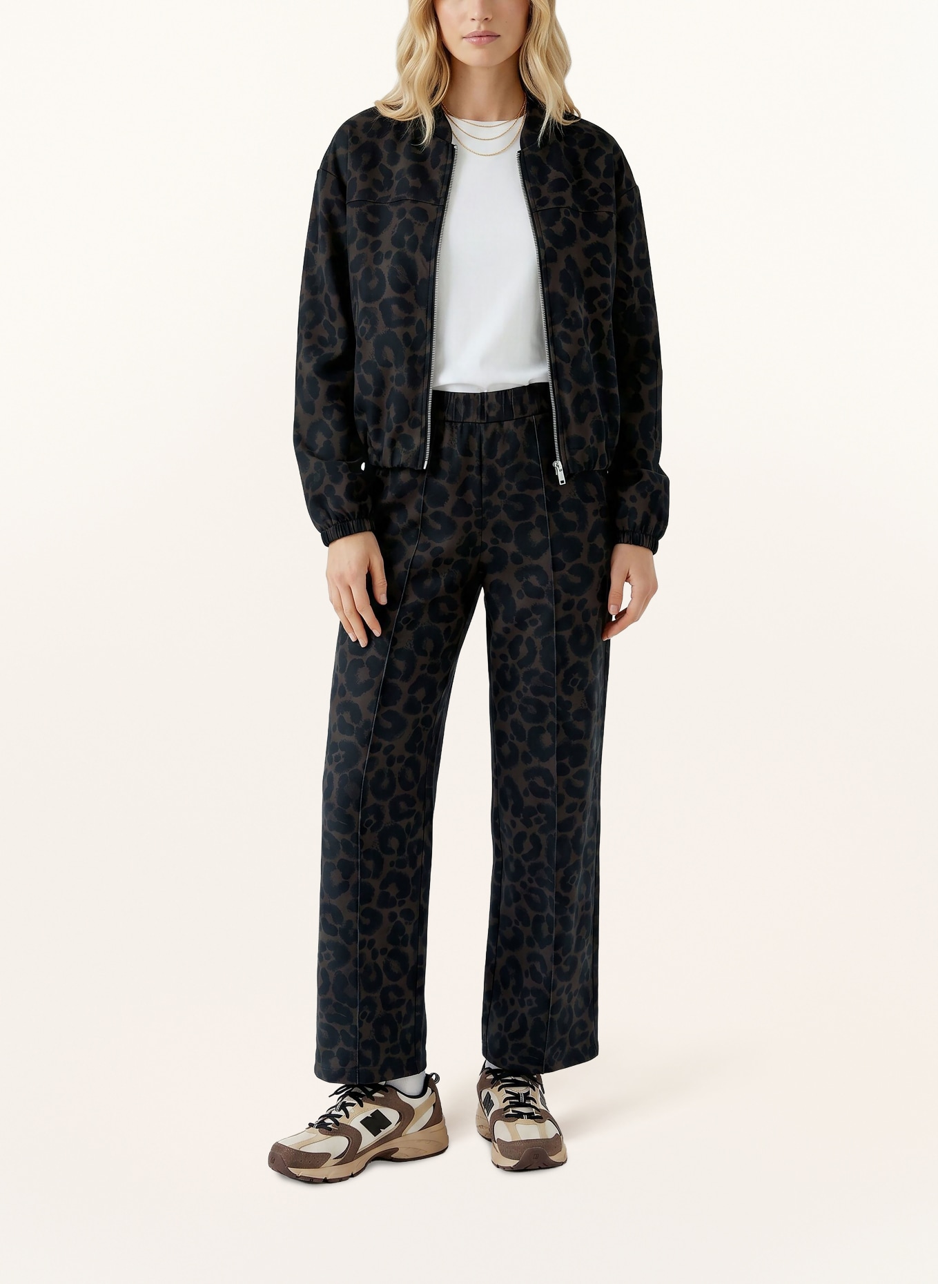 oui Jersey Blouson: BROWN / TAUPE / BLACK