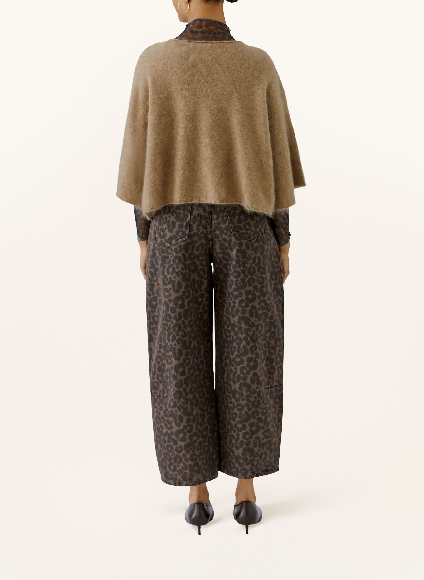 oui Pull en cachemire à manches 3/4: BEIGE