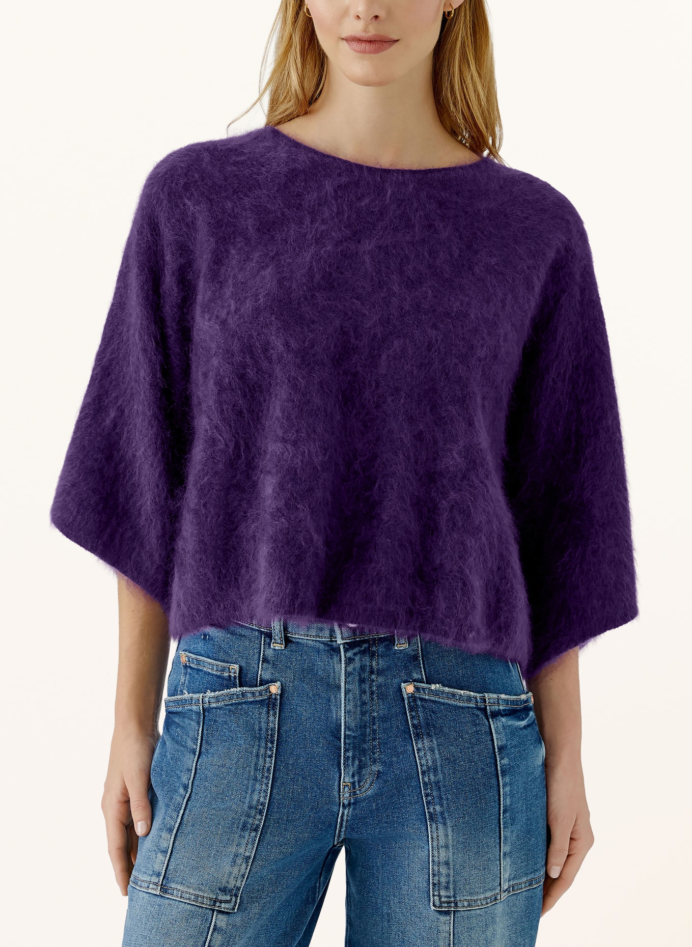 oui Pull en cachemire à manches 3/4: LILAS