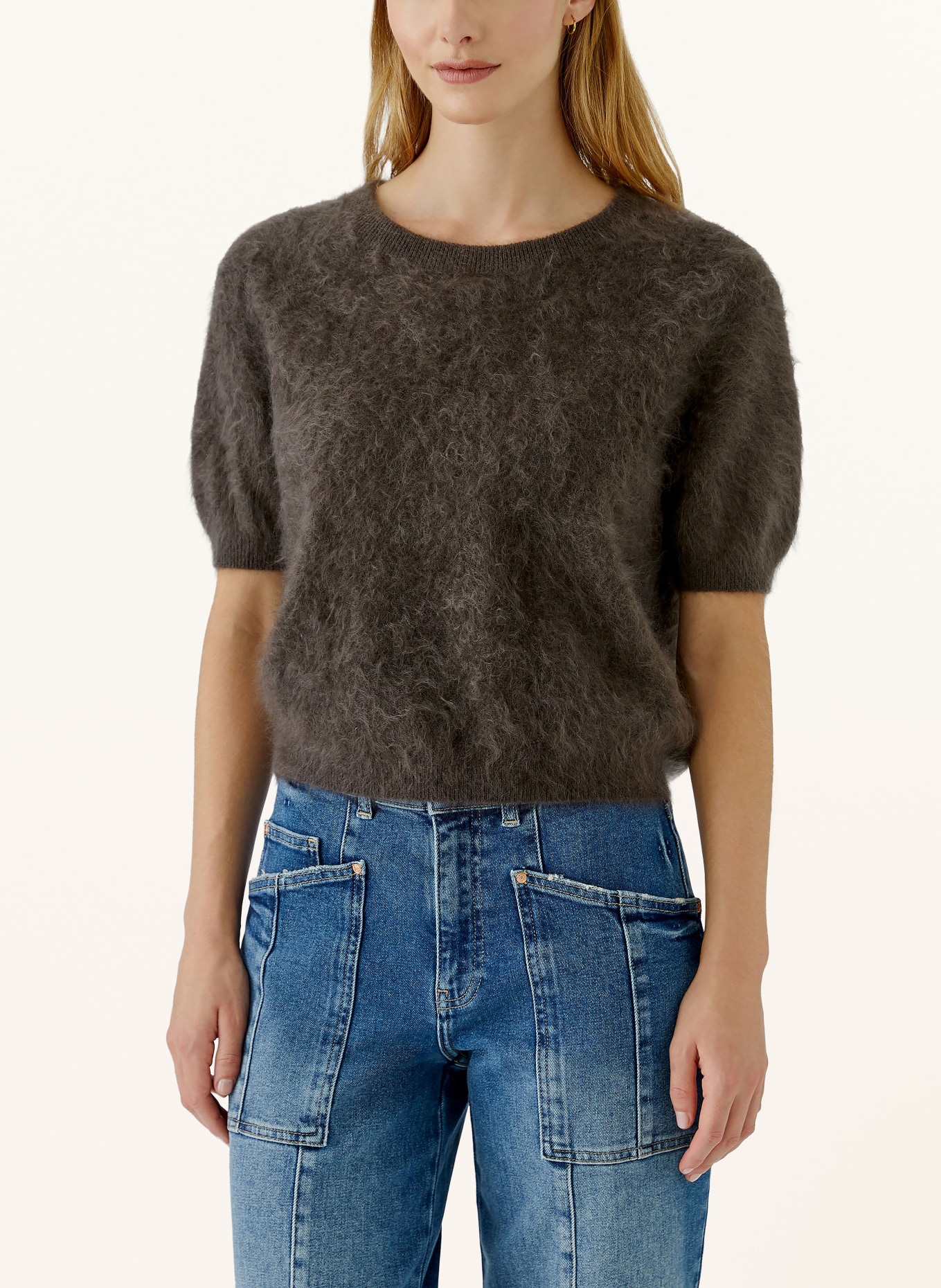 oui Pull en cachemire: MARRON FONCÉ