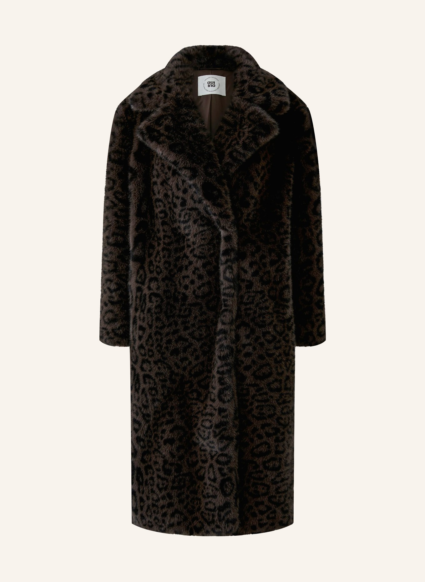 oui Kunstbont-Mantel: MARRON FONCÉ