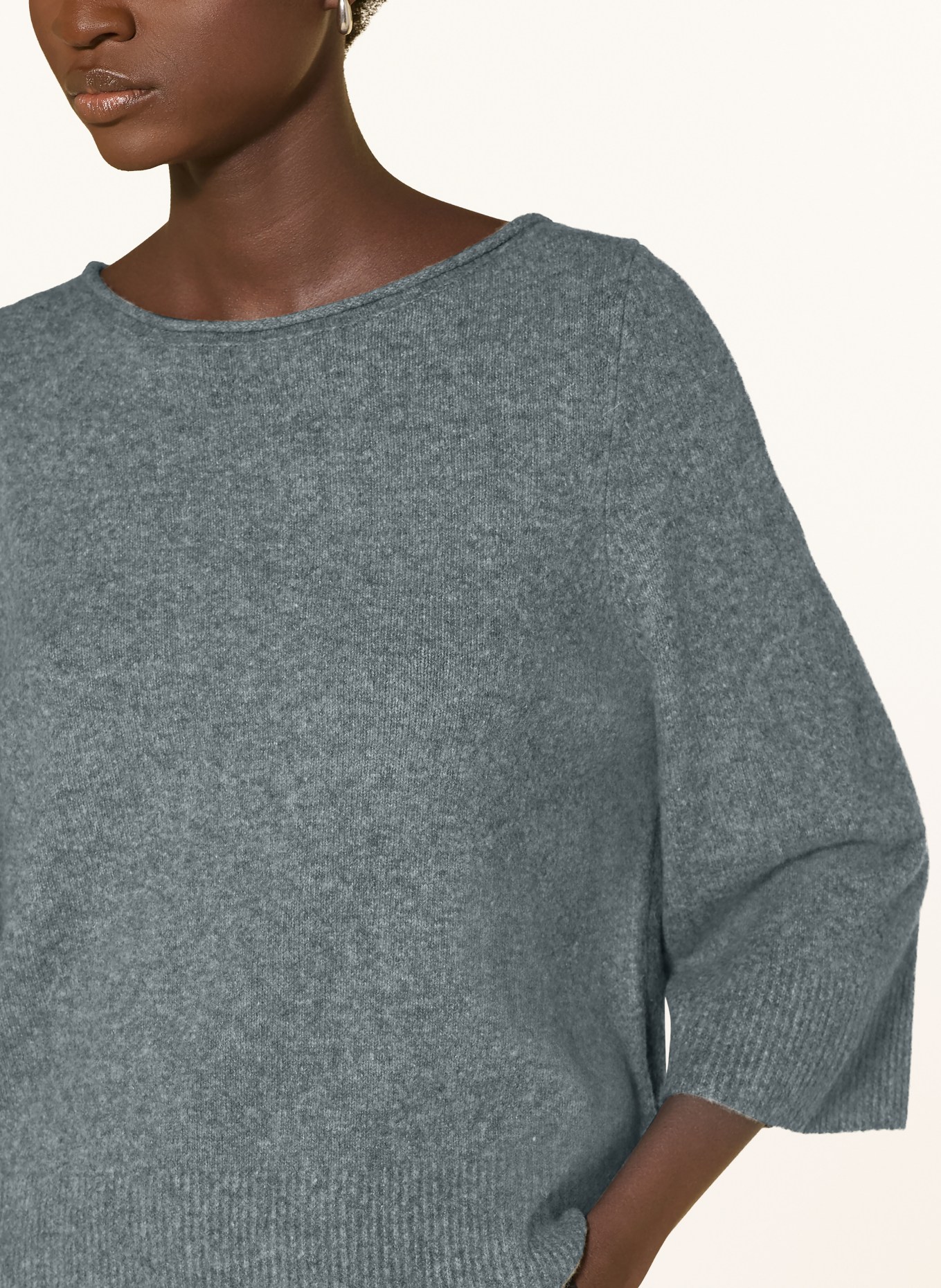 oui Pullover mit 3/4-Arm: GRAU