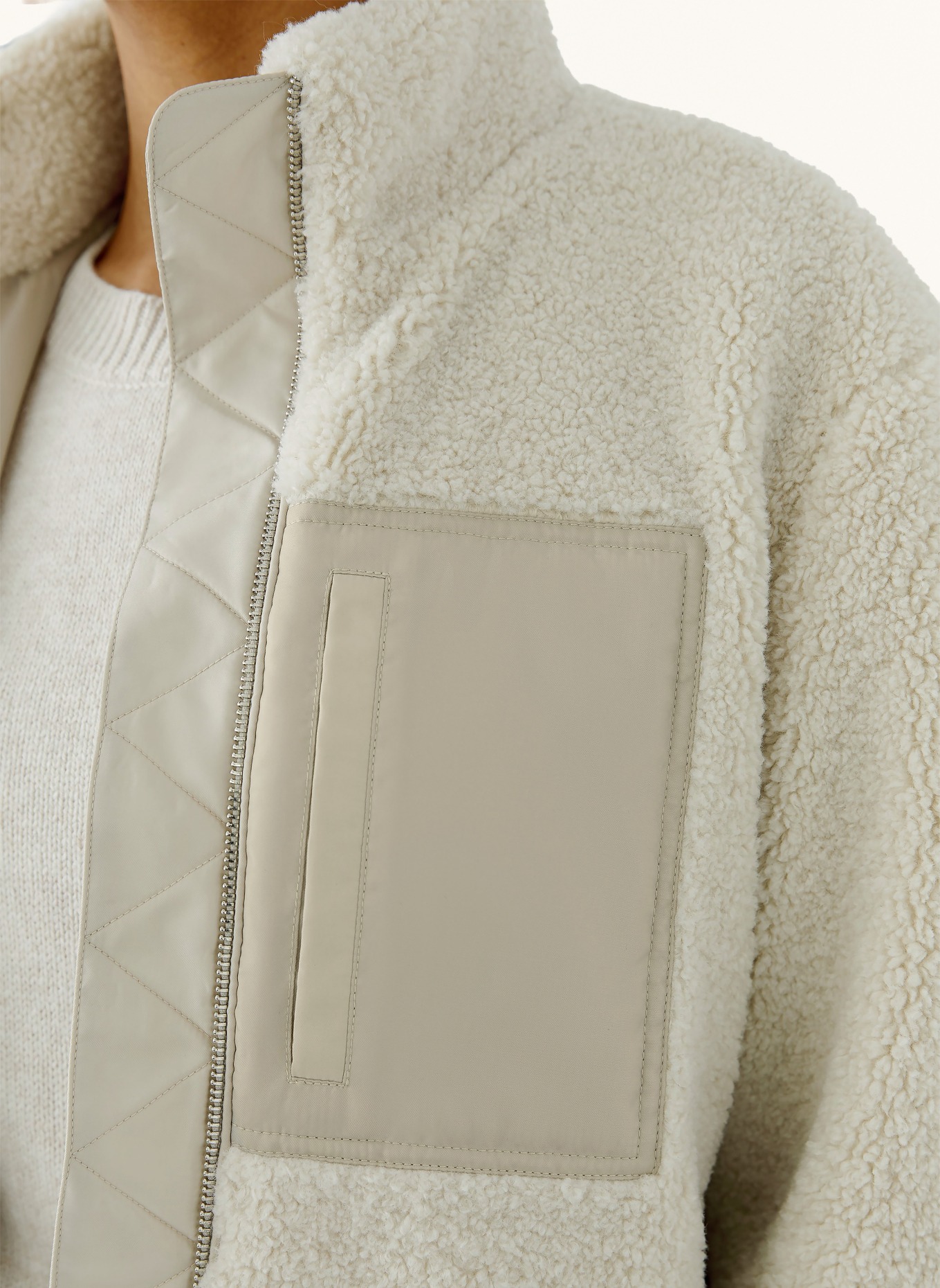 oui Teddyfell-Jacke: CREME