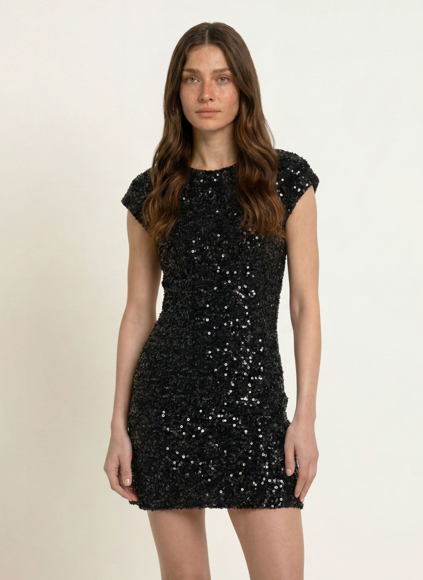 Princess GOES HOLLYWOOD Robe à paillettes et velours: NOIR