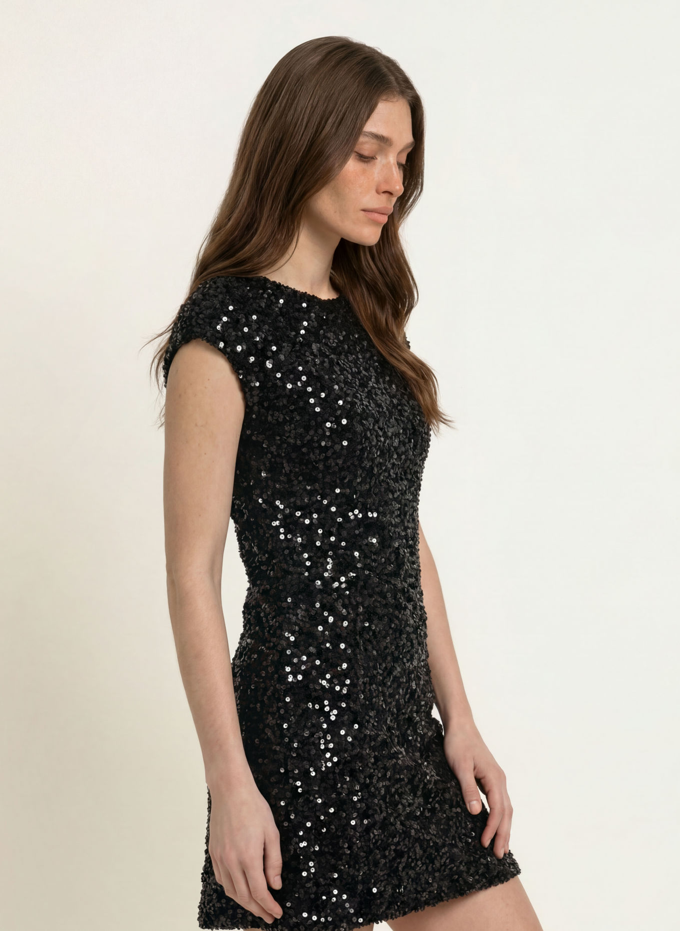 Princess GOES HOLLYWOOD Robe à paillettes et velours: NOIR