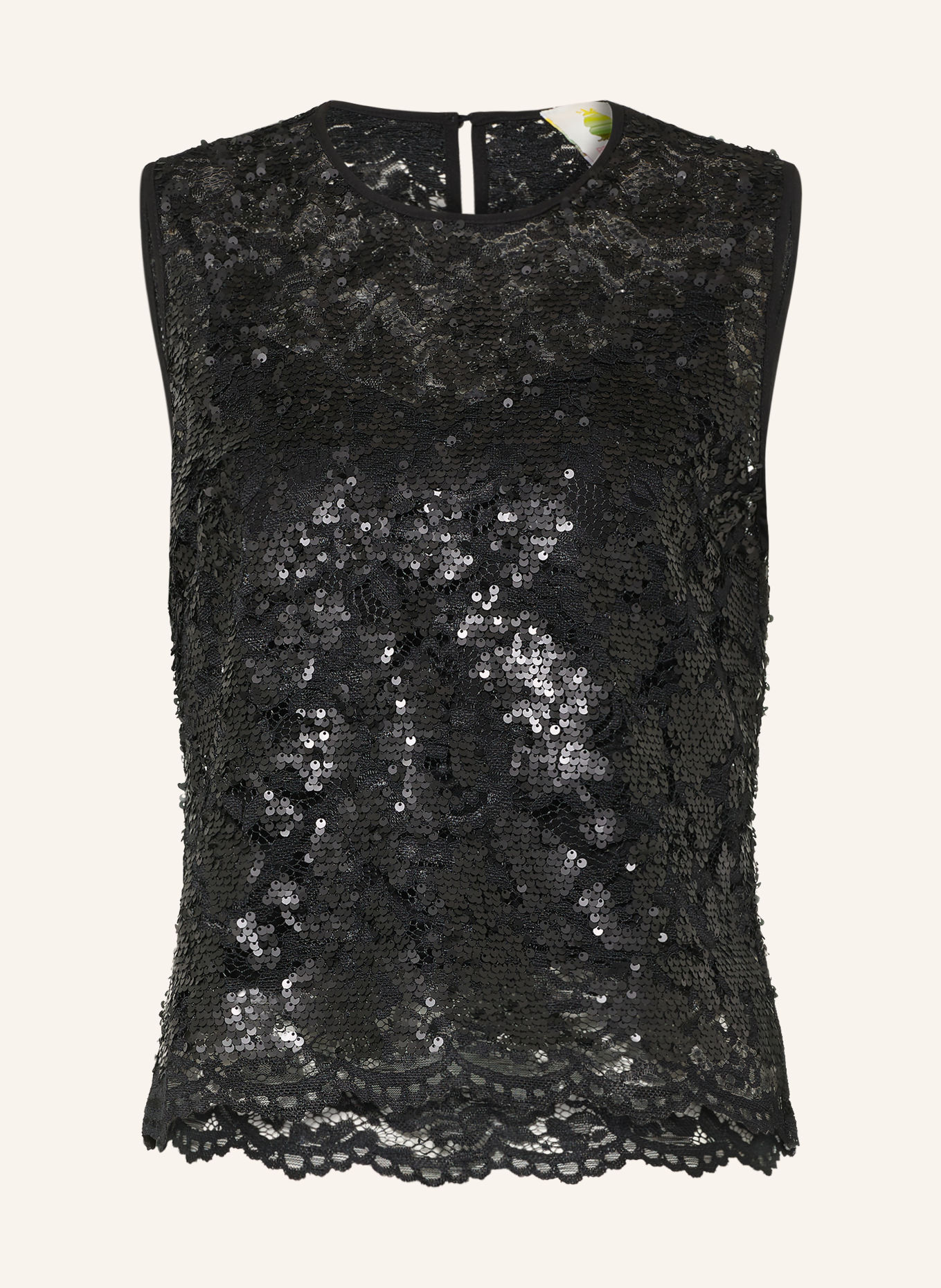 Princess GOES HOLLYWOOD Top en dentelle avec des paillettes: NOIR