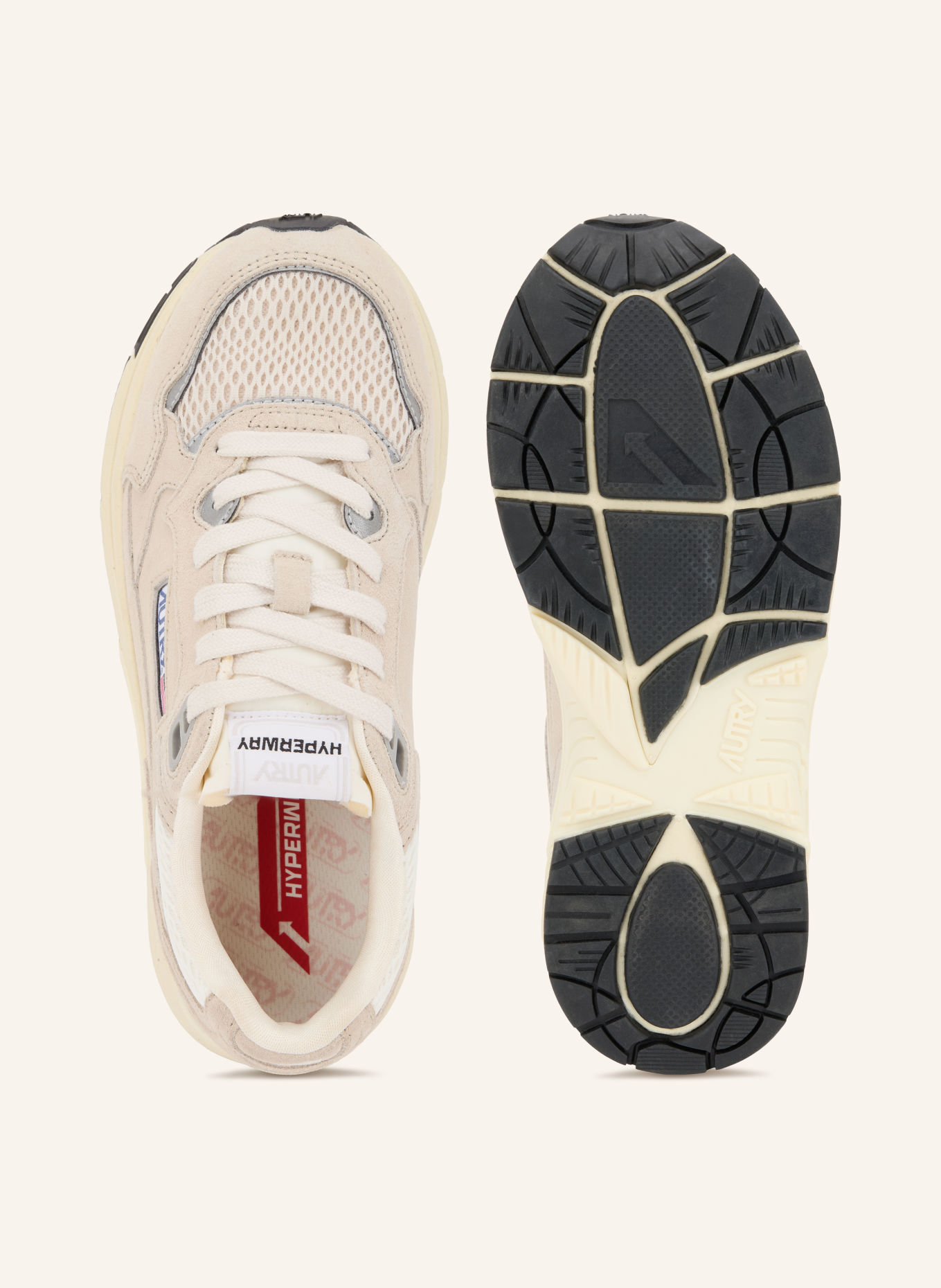 AUTRY Sneaker HYPERWAY LOW UM: BEIGE / SILBER / CREME