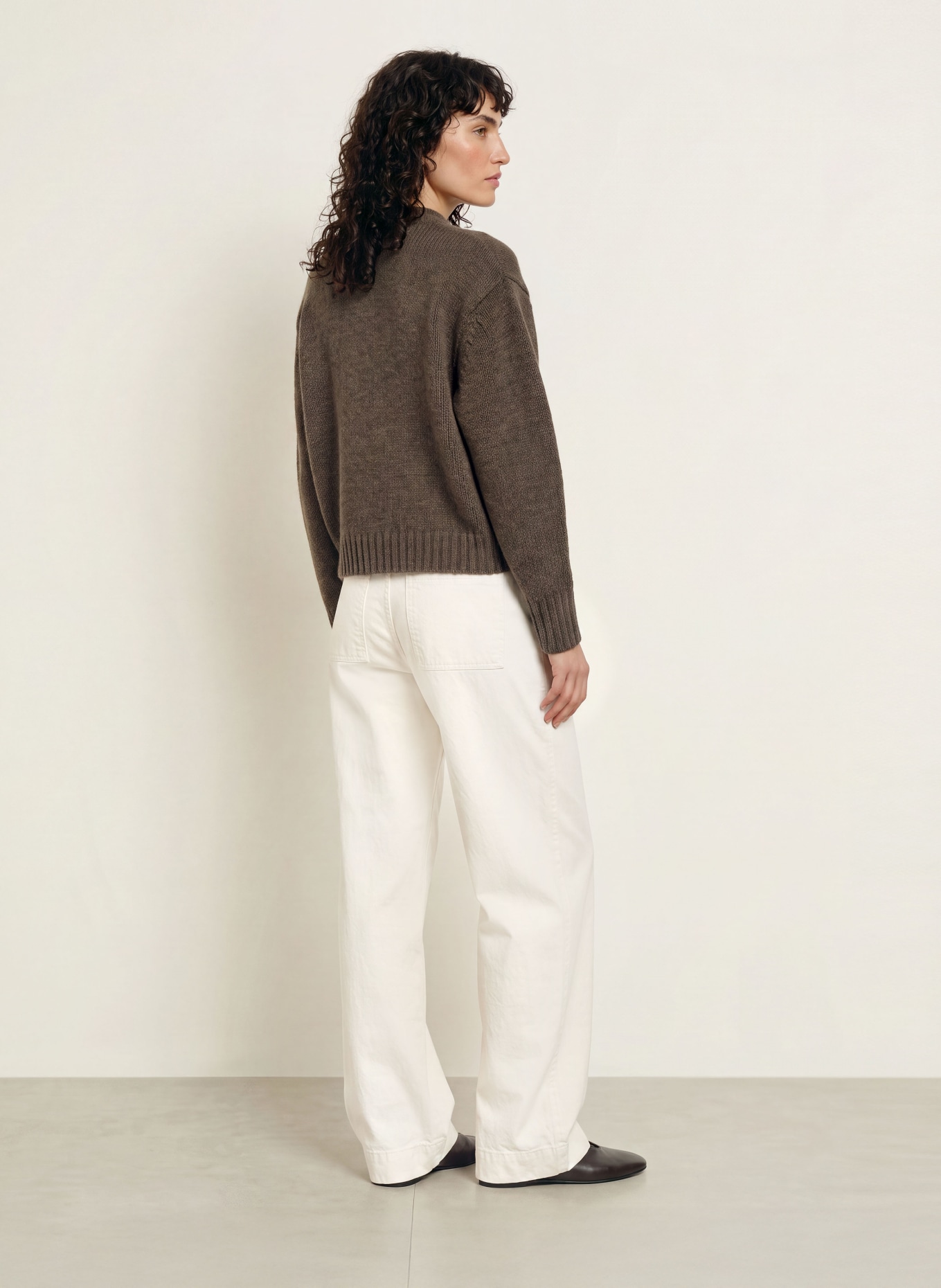 soeur LEONARD Cardigan with 3/4-Length Sleeves: DARK BROWN