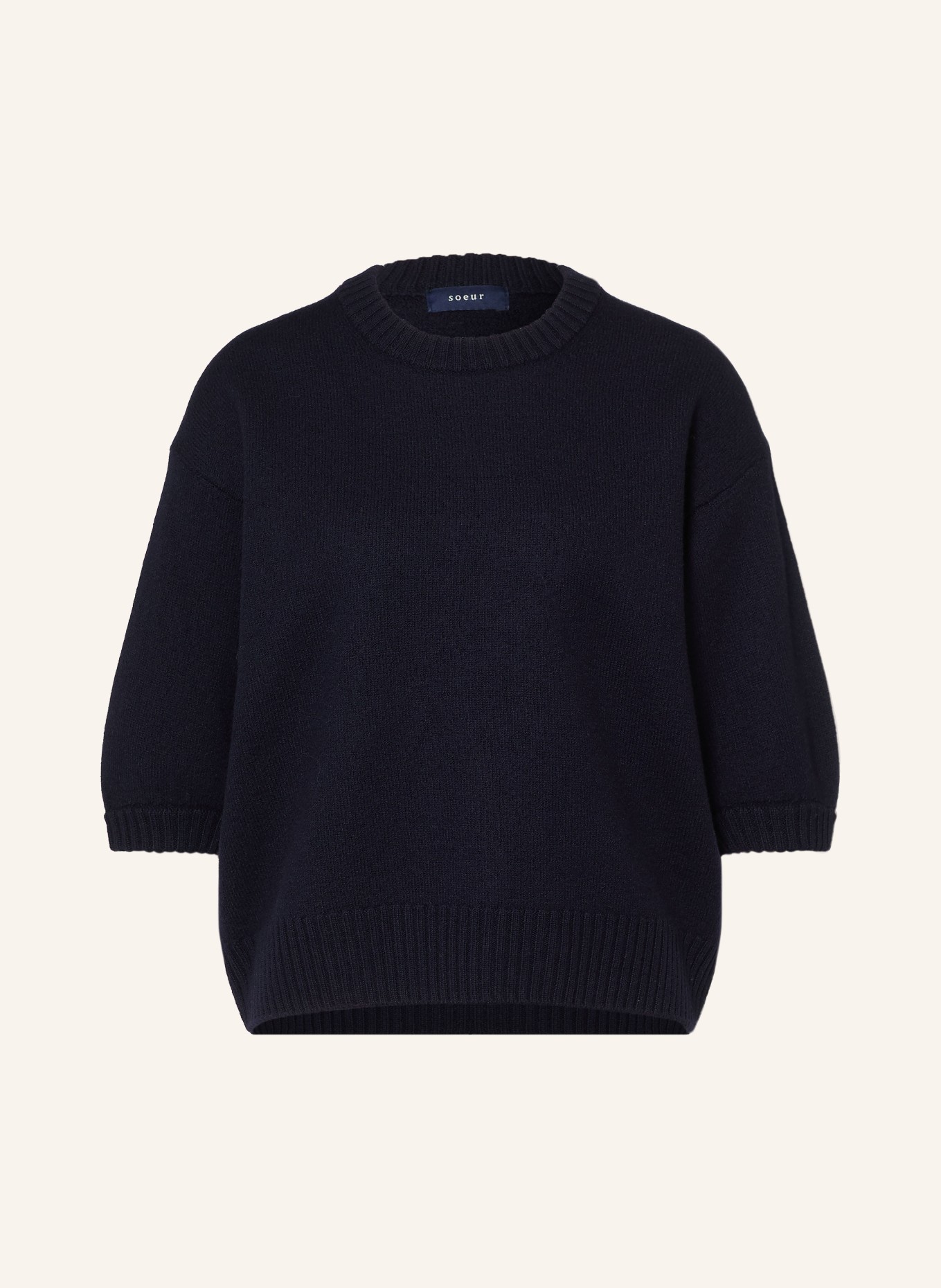 soeur LISE Sweater with 3/4-Sleeve: DARK BLUE