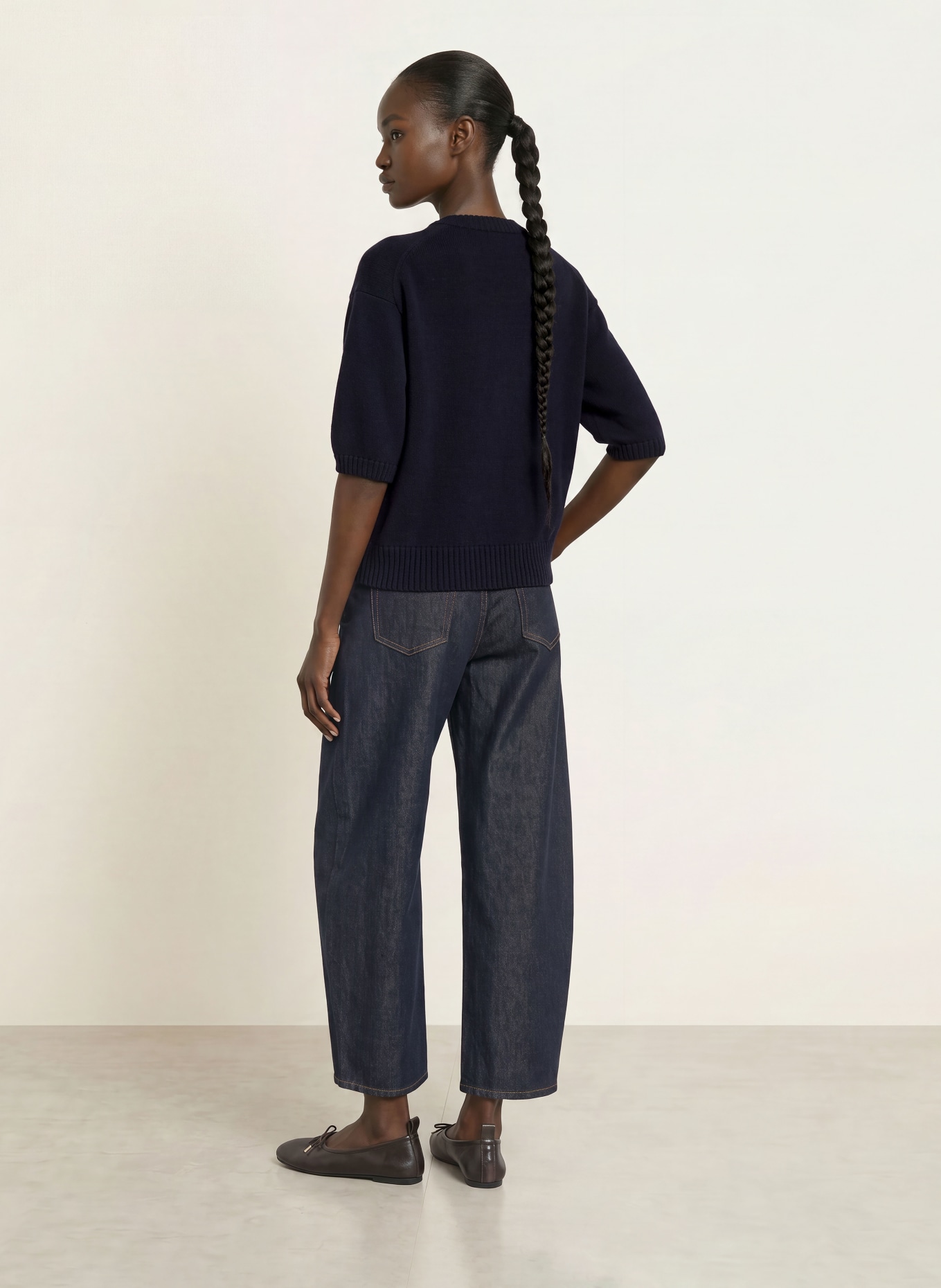 soeur LISE Sweater with 3/4-Sleeve: DARK BLUE