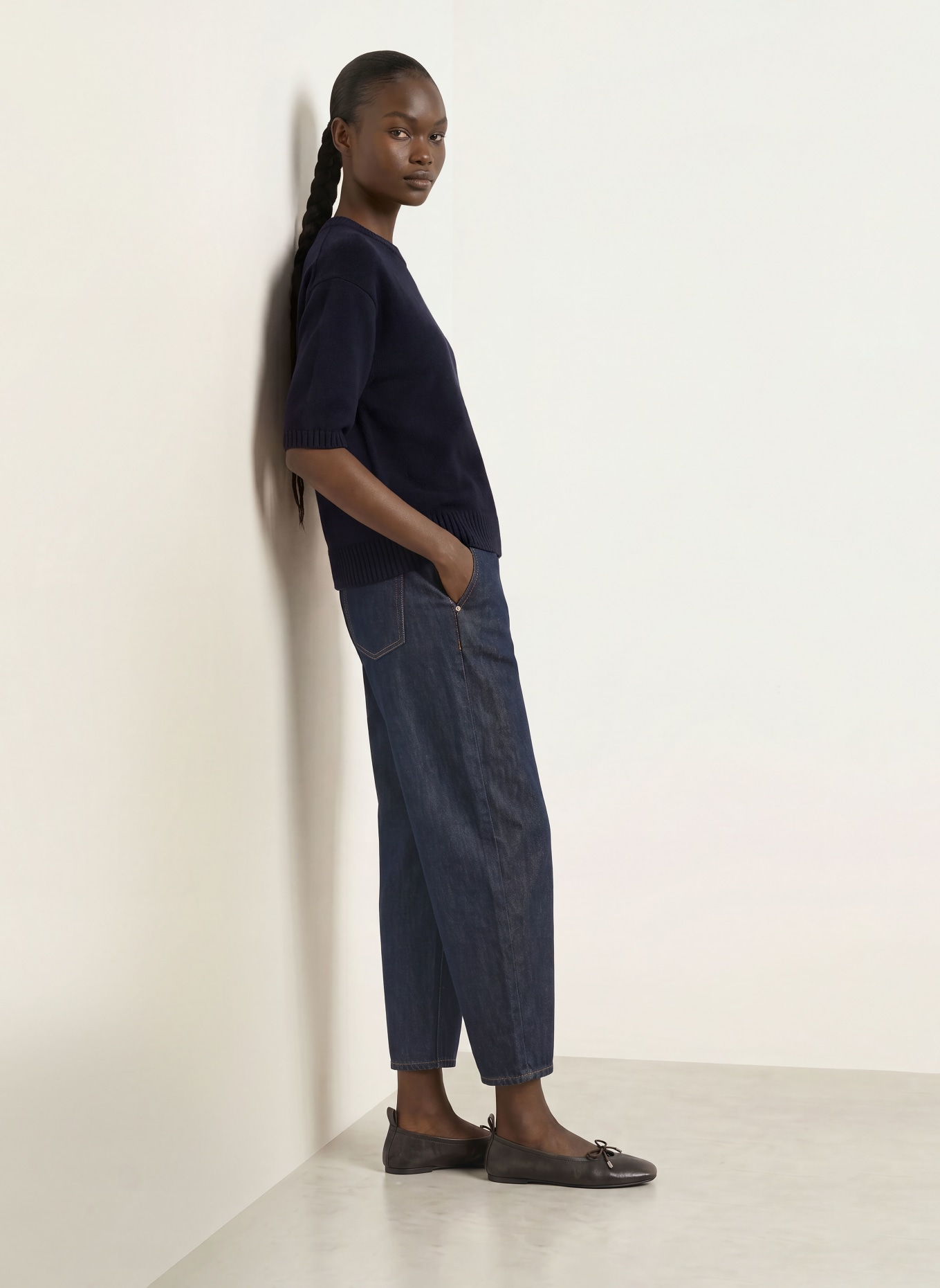soeur LISE Sweater with 3/4-Sleeve: DARK BLUE