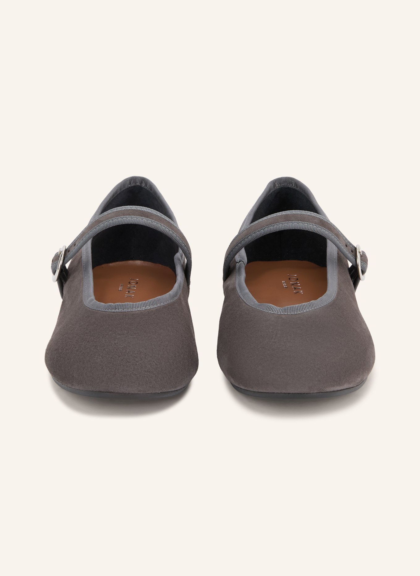 JONAK Mary-Jane-Ballerinas DEESSE: GRAU