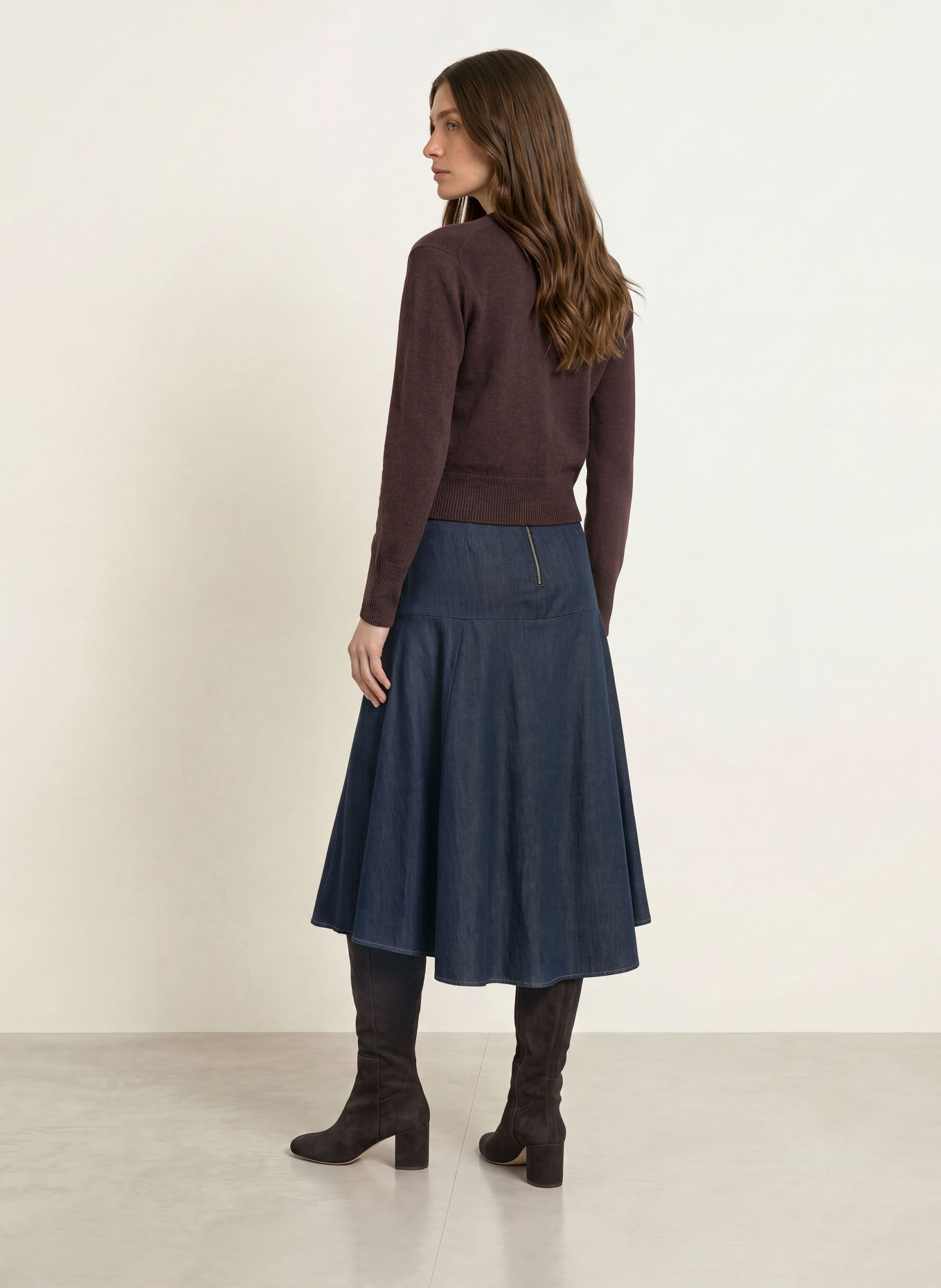 HERZENS KIRA Cashmere Cardigan: DARK BROWN