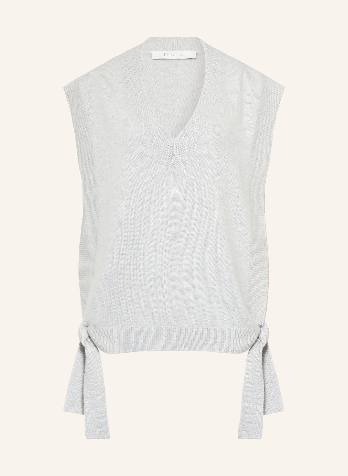 HERZENS Cashmere-Pullunder MARIA: HELLGRAU