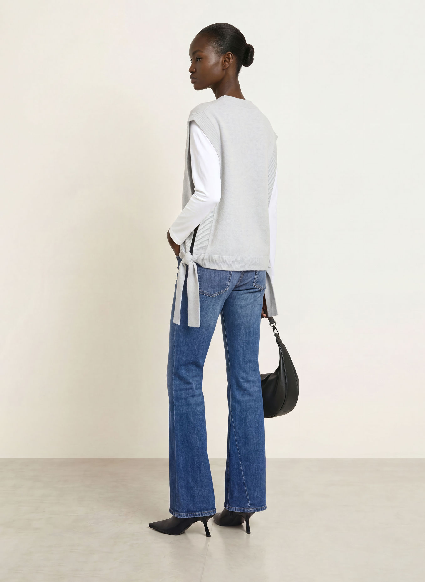 HERZENS Cashmere-Pullunder MARIA: HELLGRAU