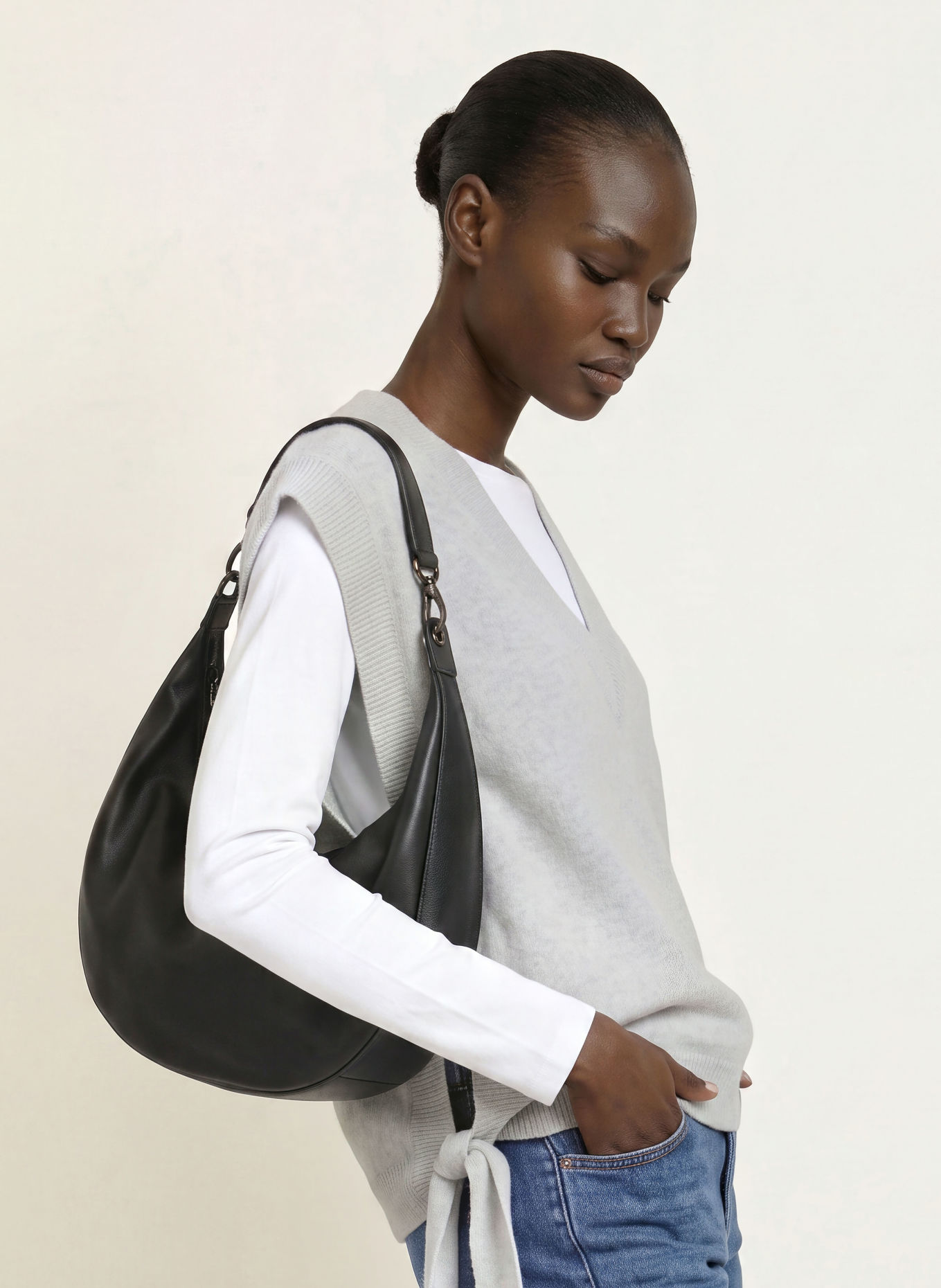 HERZENS Cashmere-Pullunder MARIA: HELLGRAU