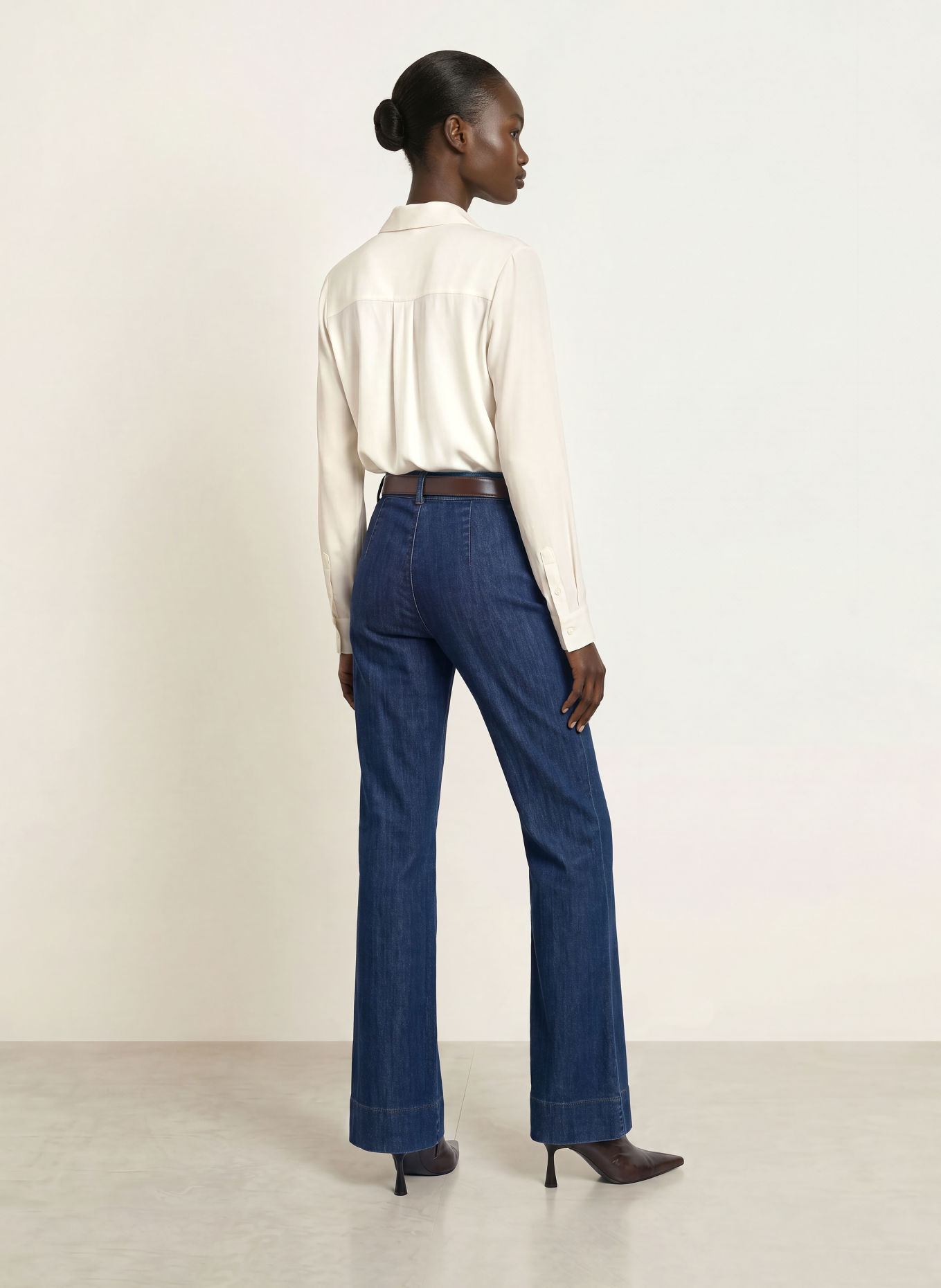 HERZENS ELISA Shirt blouse with Silk: CREAM