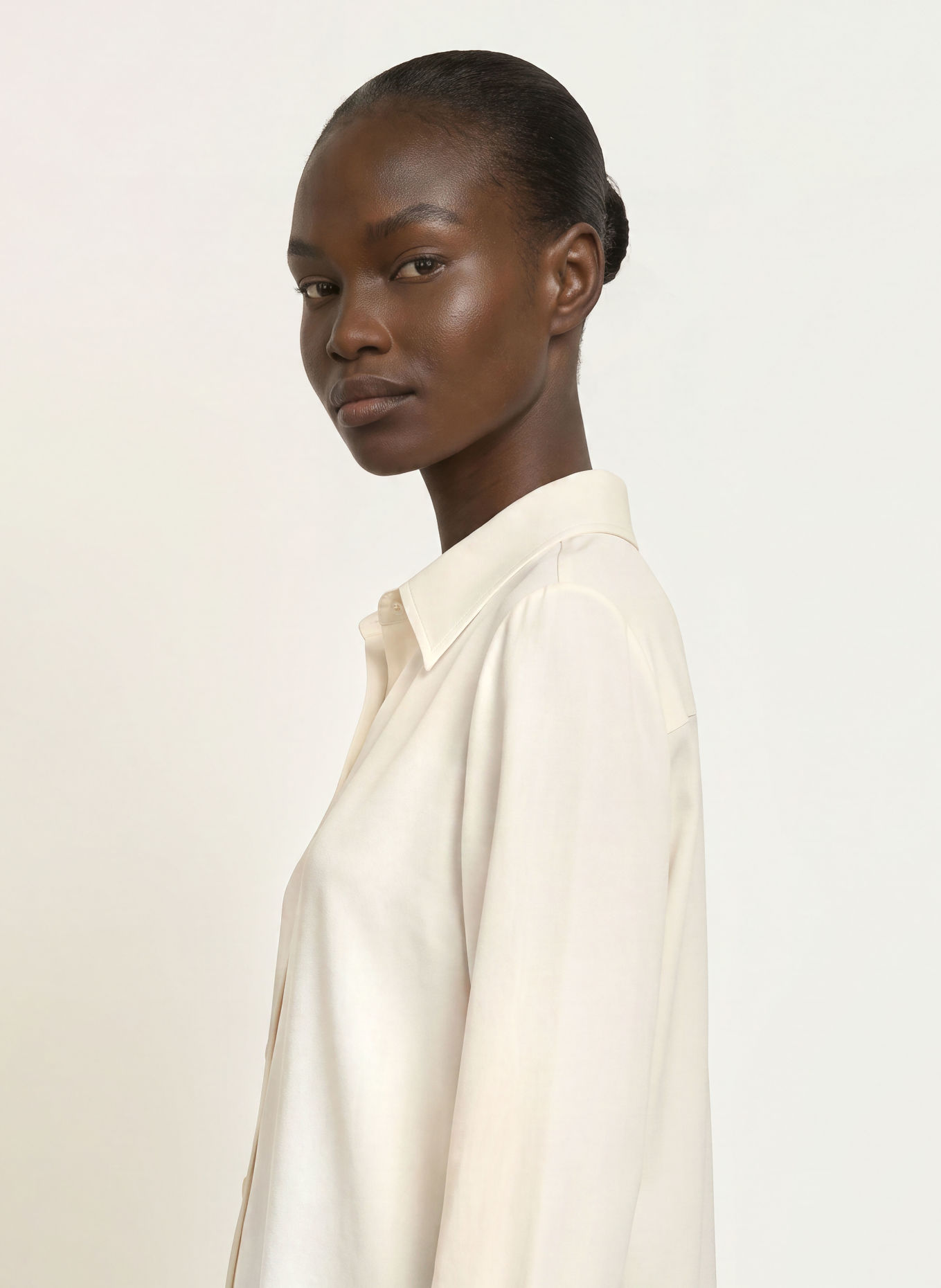 HERZENS ELISA Shirt blouse with Silk: CREAM