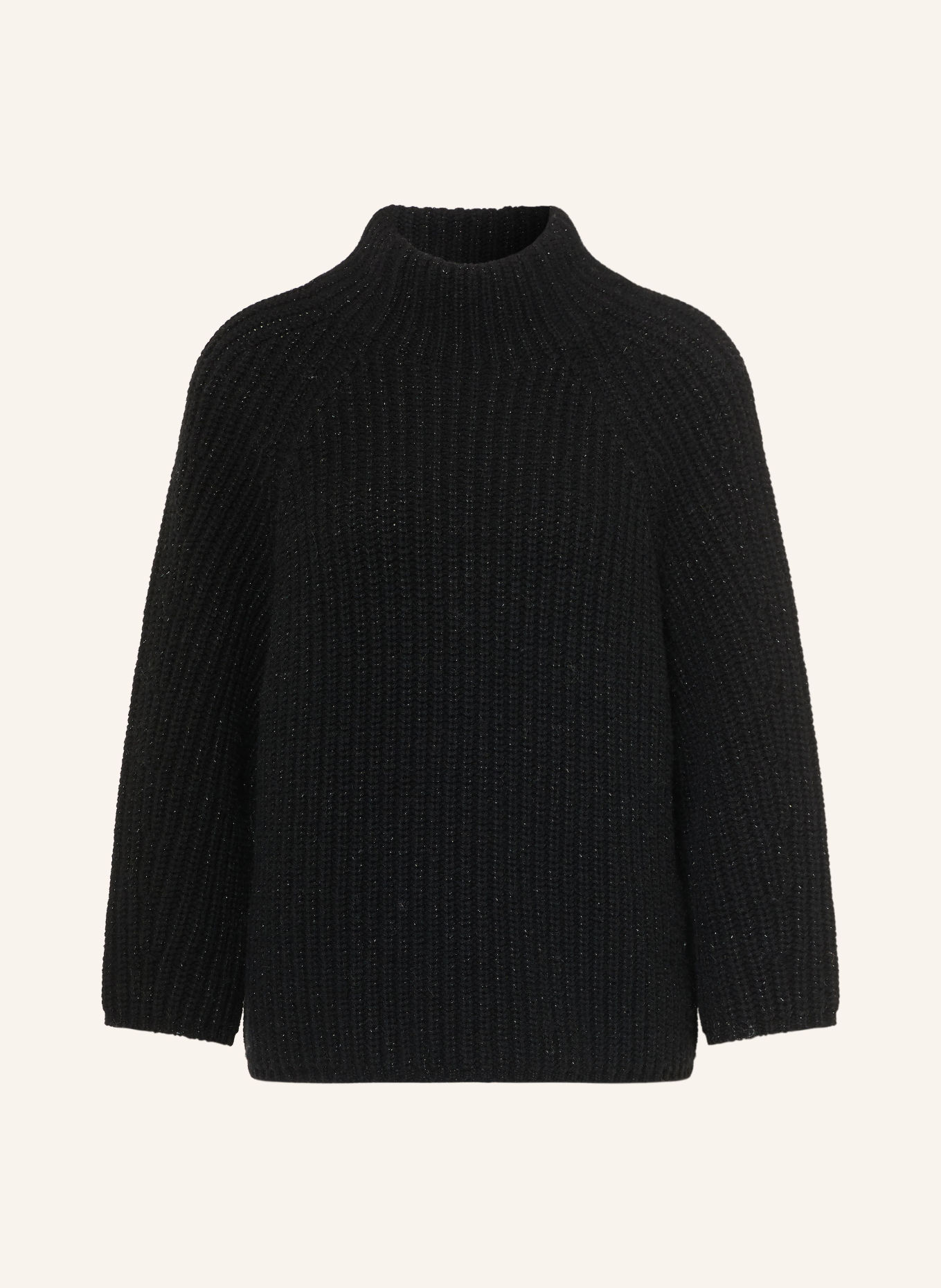 HERZENS MALIN Sweater with Cashmere and Sequin Yarn: BLACK