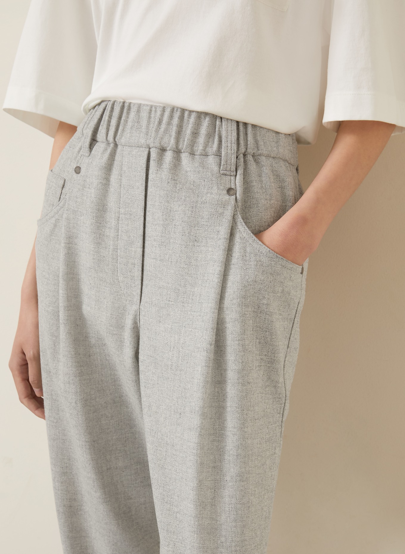 BRUNELLO CUCINELLI Pantalon de style jogging: GRIS CLAIR