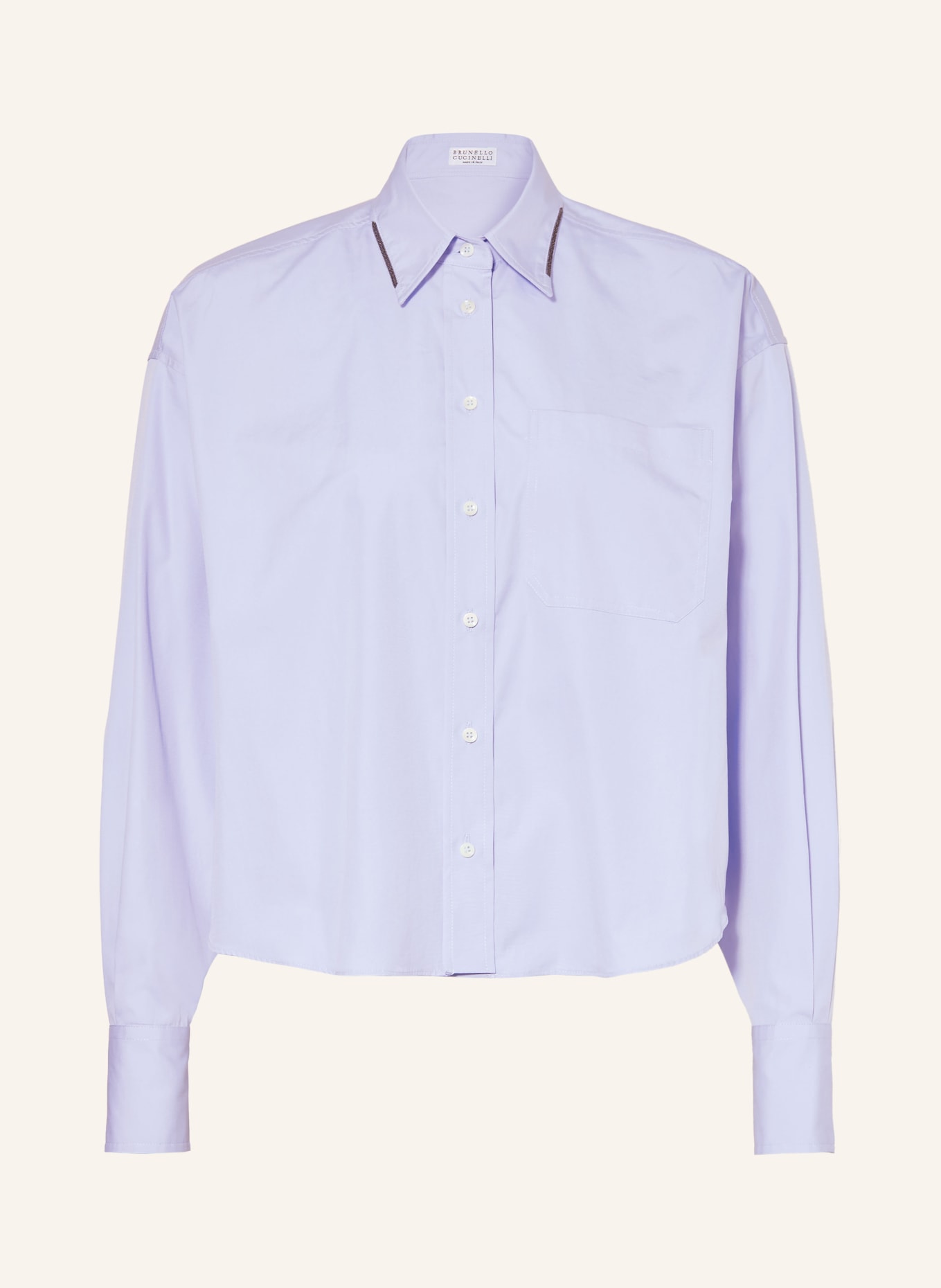 BRUNELLO CUCINELLI Shirt blouse with decorative stones: LIGHT BLUE