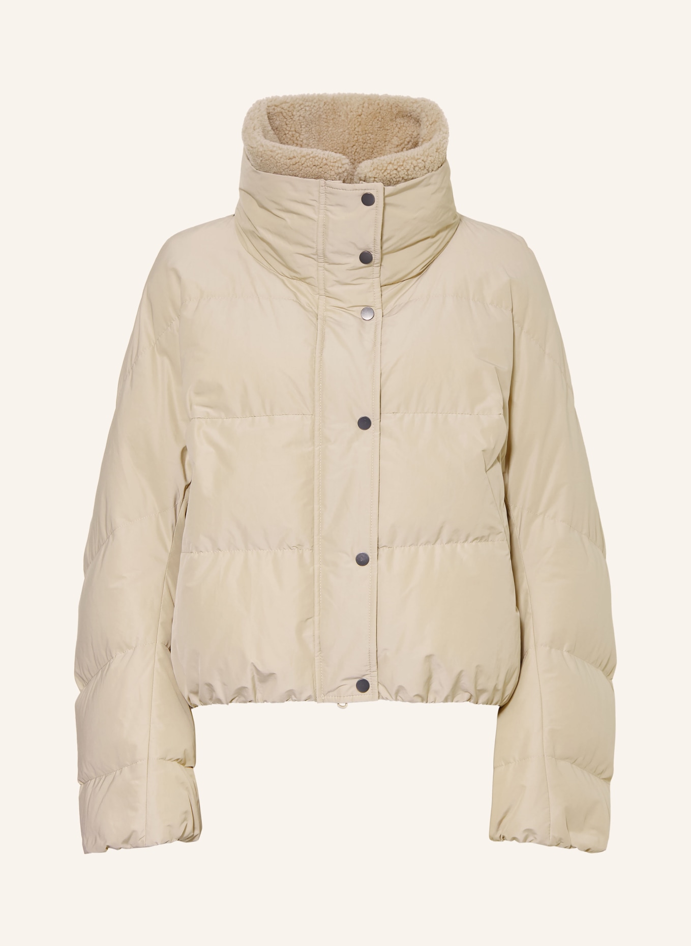 BRUNELLO CUCINELLI Dunjacka med avtagbar krage: BEIGE