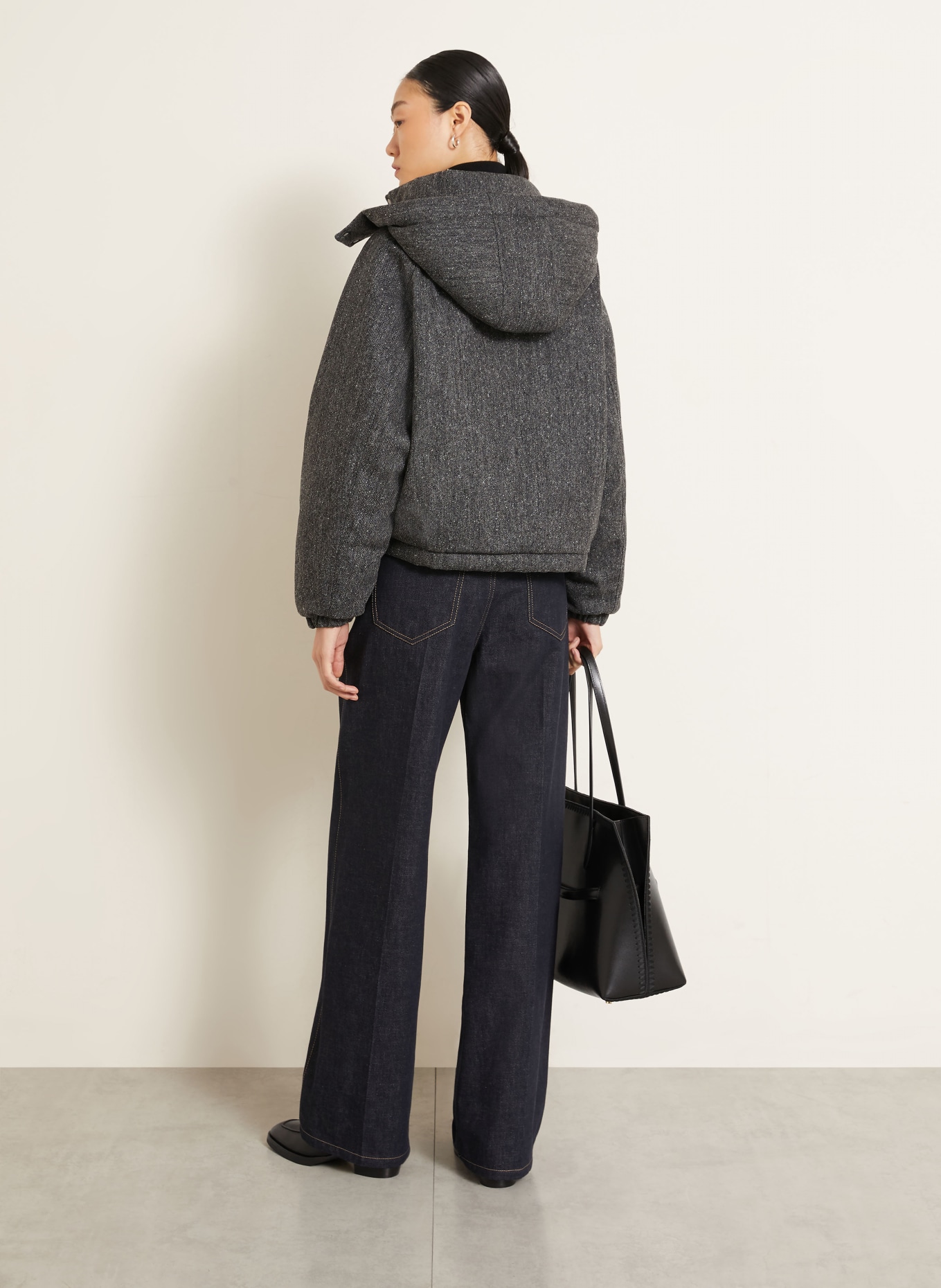 BRUNELLO CUCINELLI Down jacket with removable hood: DARK GRAY
