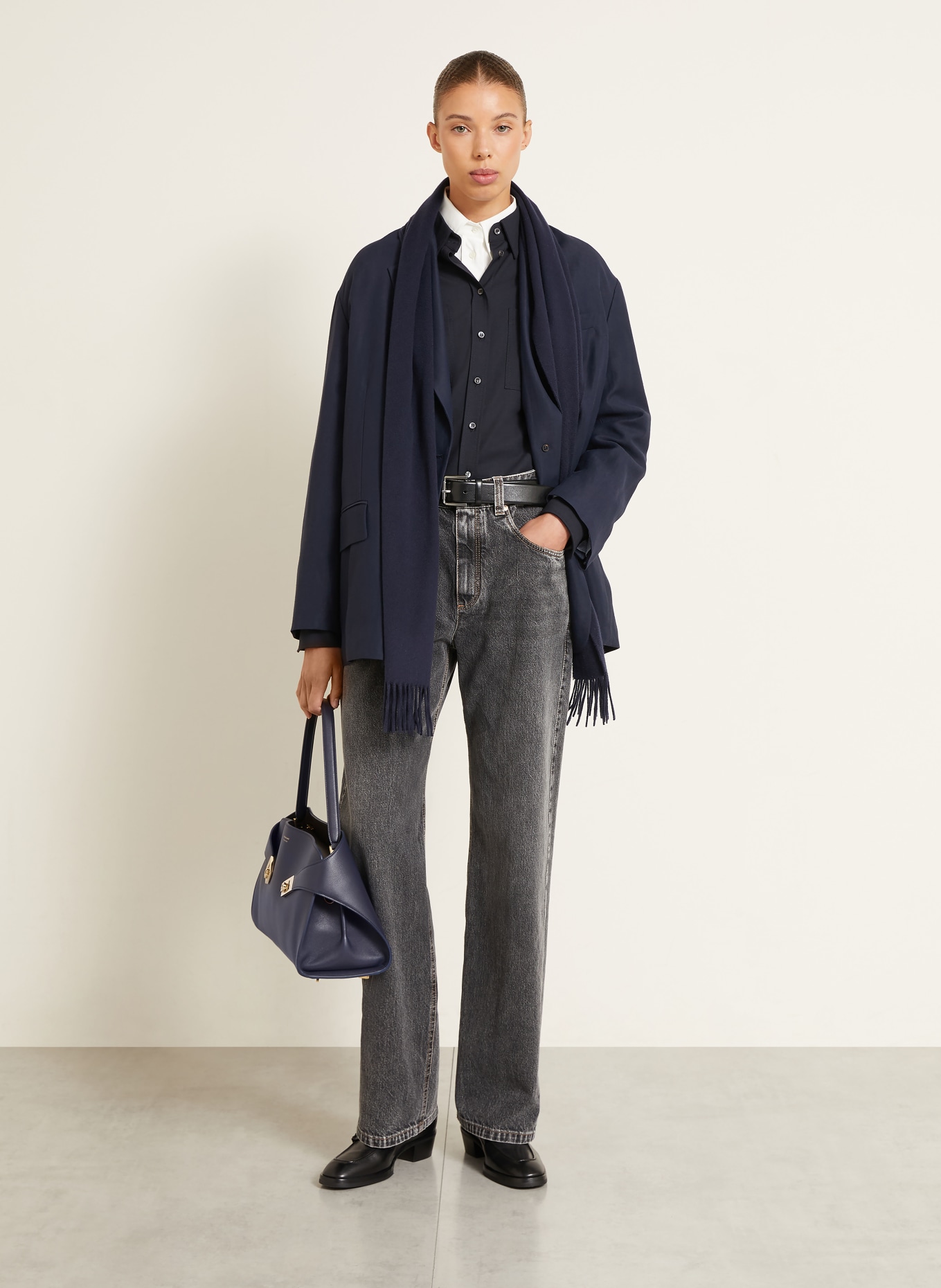BRUNELLO CUCINELLI Blugi drepți: C9827 GREY DENIM
