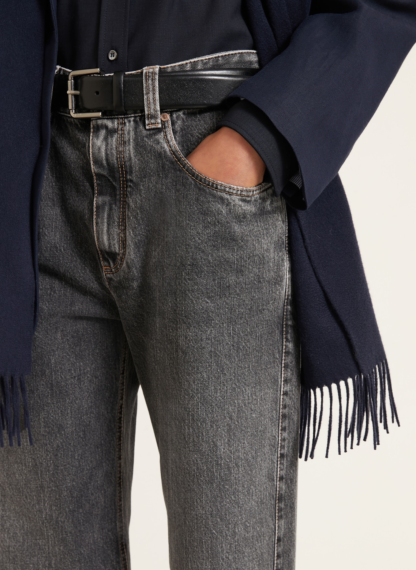 BRUNELLO CUCINELLI Blugi drepți: C9827 GREY DENIM