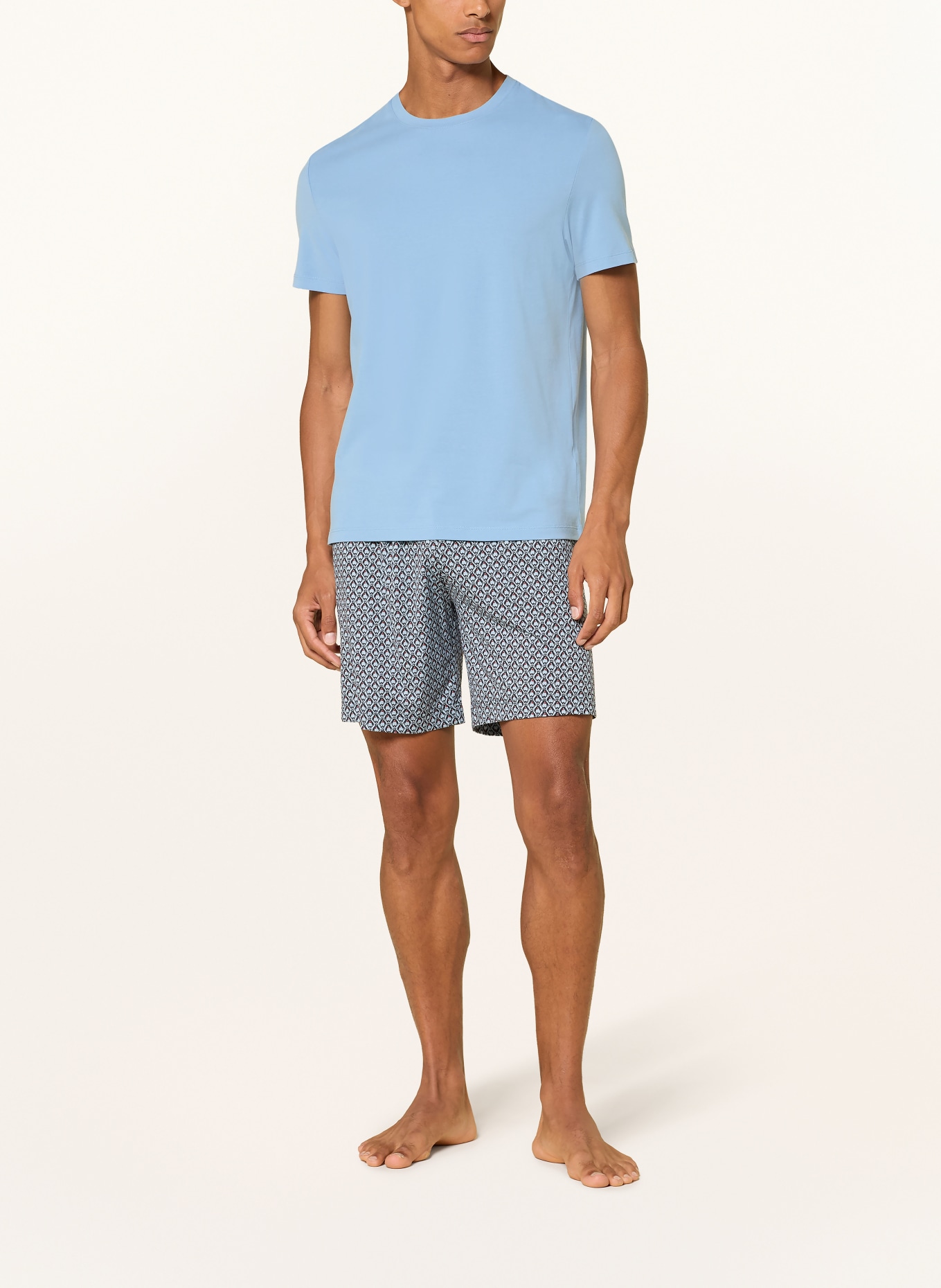 mey Pyjamashirt RELAX TUNED: LICHTBLAUW