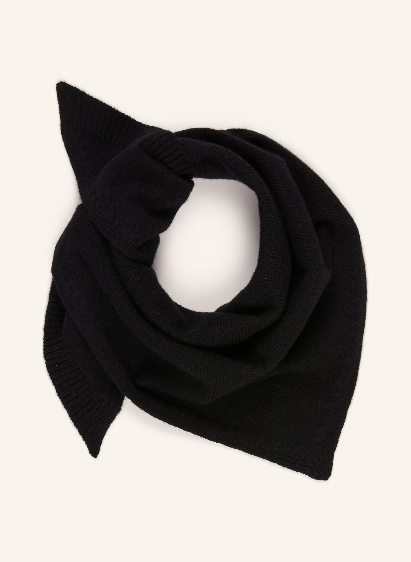 RÓHE Triangular scarf with cashmere: BLACK