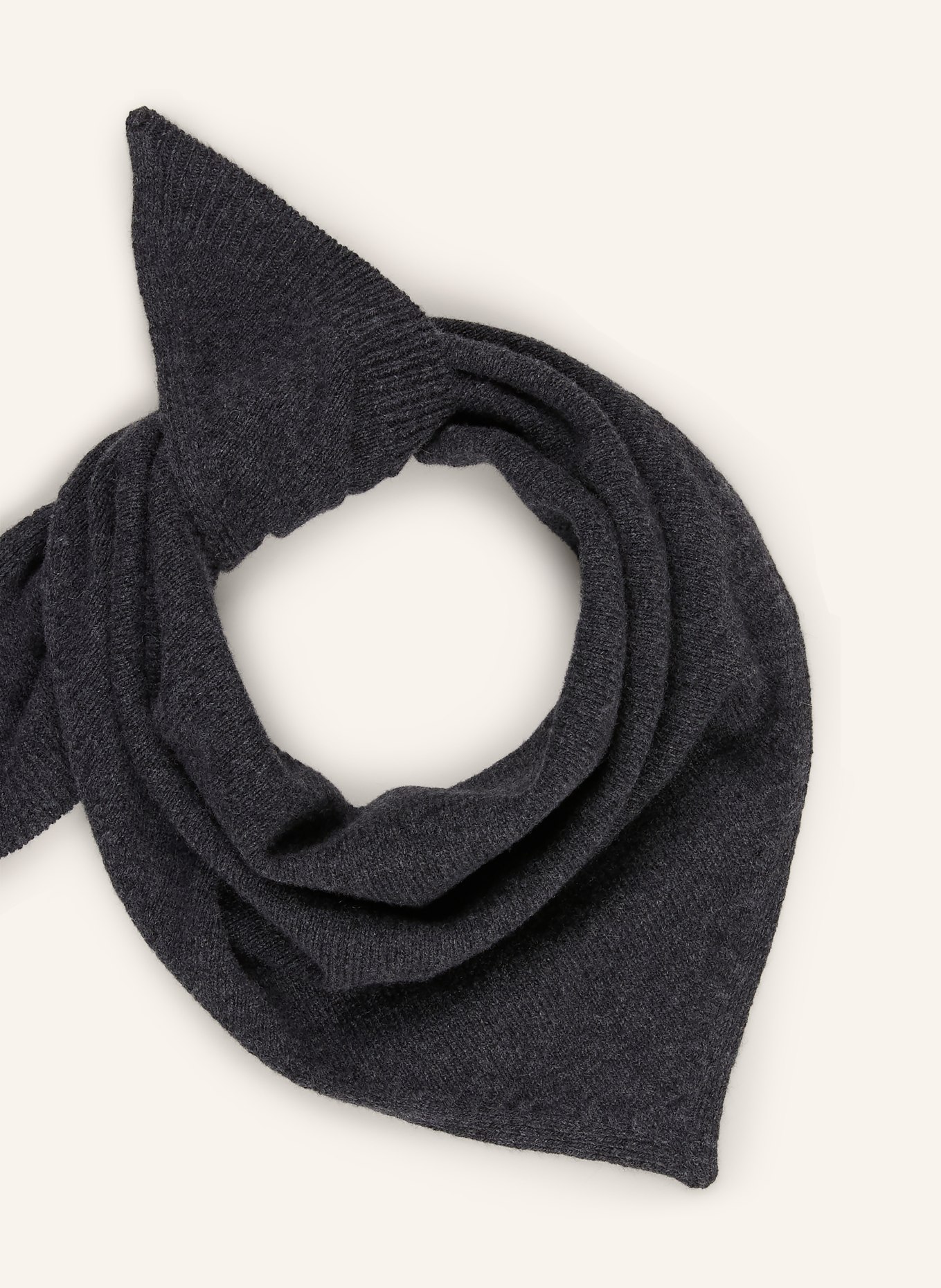 RÓHE Triangular scarf with cashmere: DARK GRAY