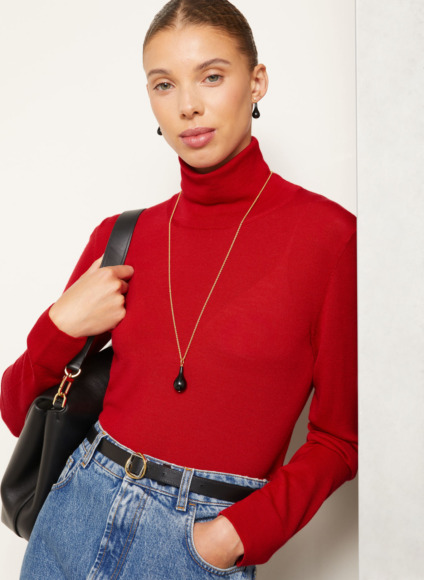 RÓHE Pull à col roulé: ROUGE
