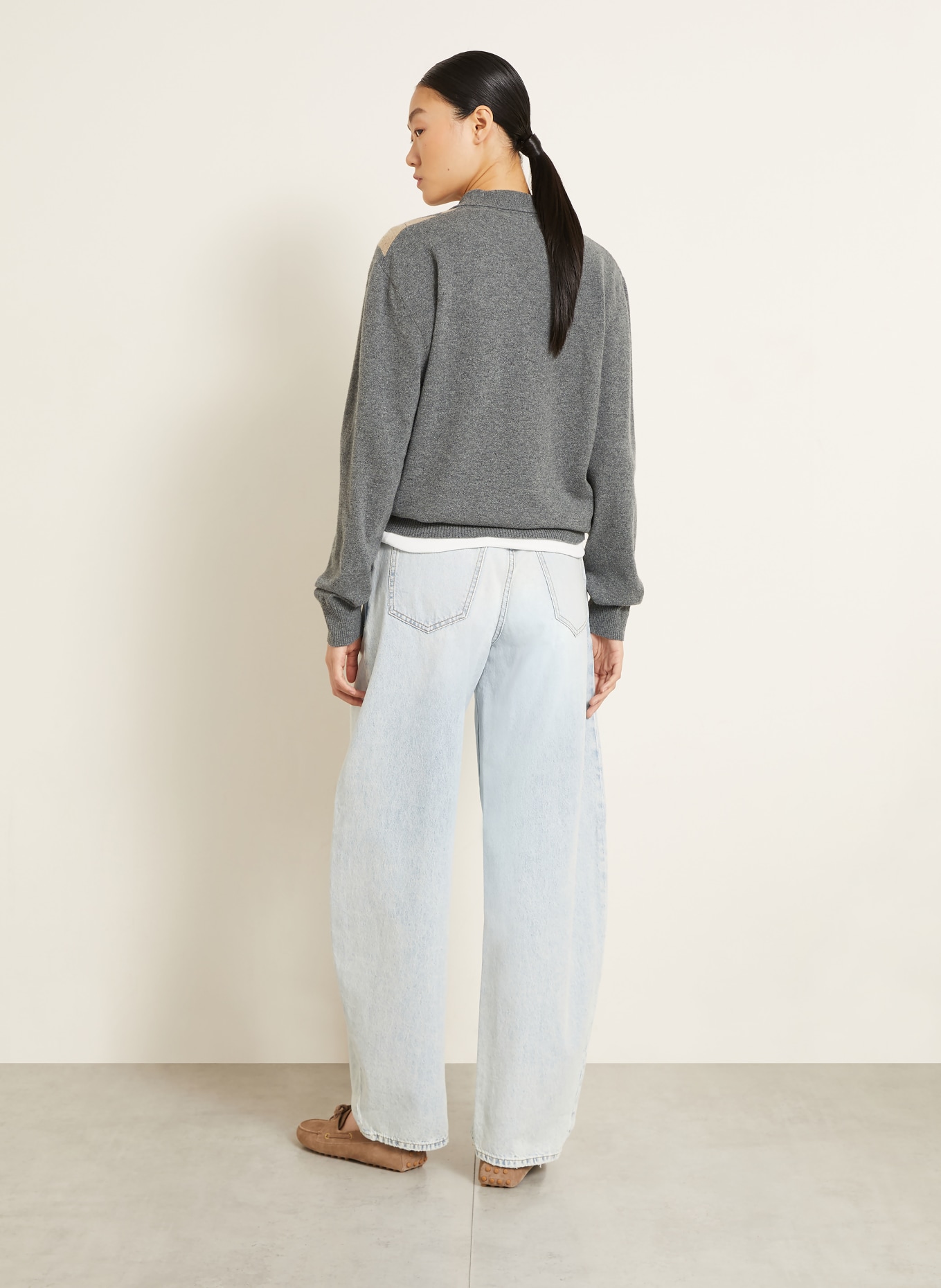RÓHE Pull: GRIS / BEIGE / GRIS FONCÉ