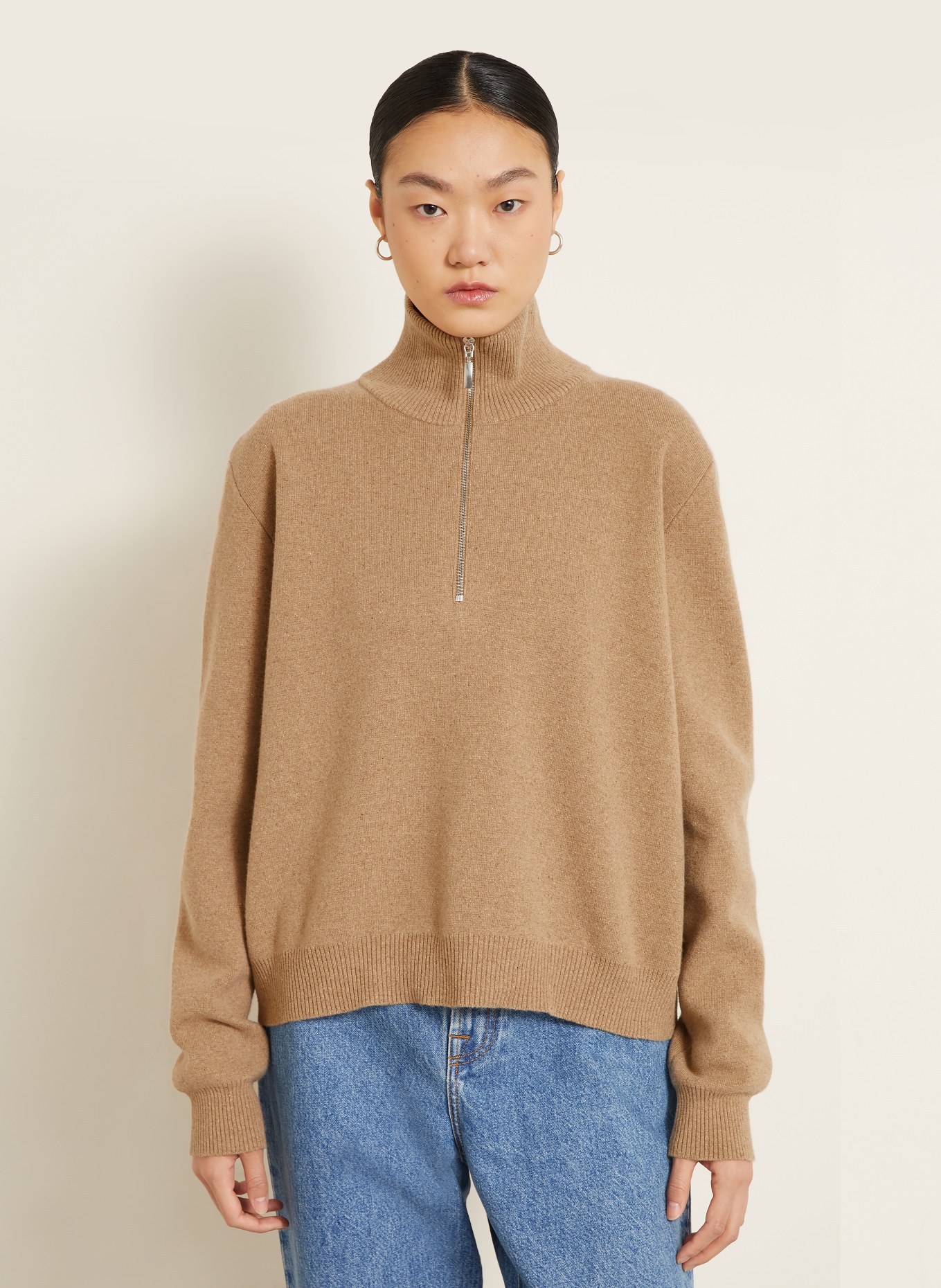 RÓHE Pull col zippé: BEIGE