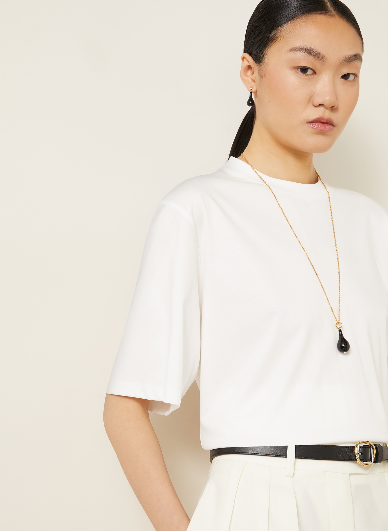 RÓHE T-shirt: ÉCRU