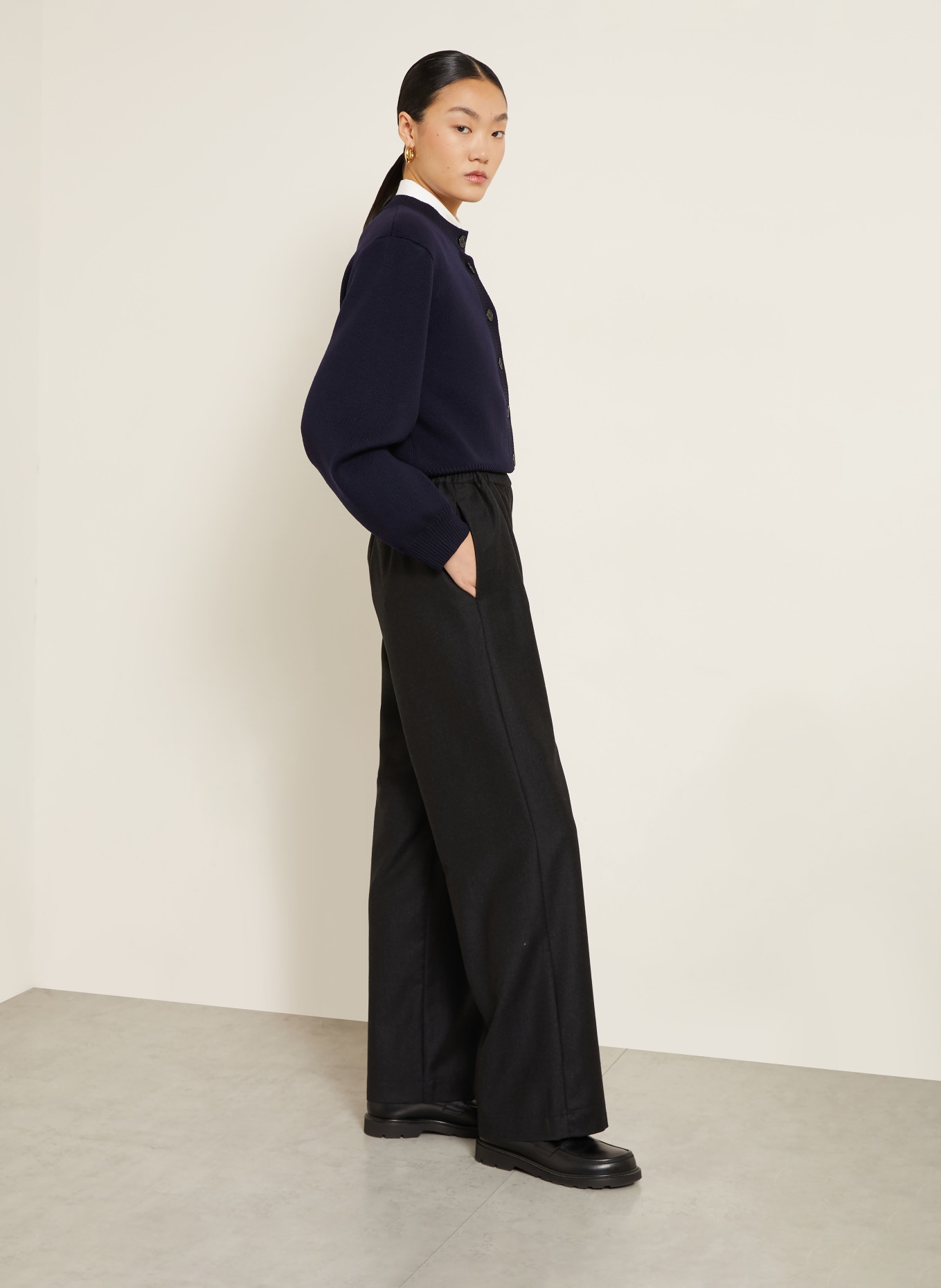 RÓHE Pantalon palazzo: GRIS FONCÉ