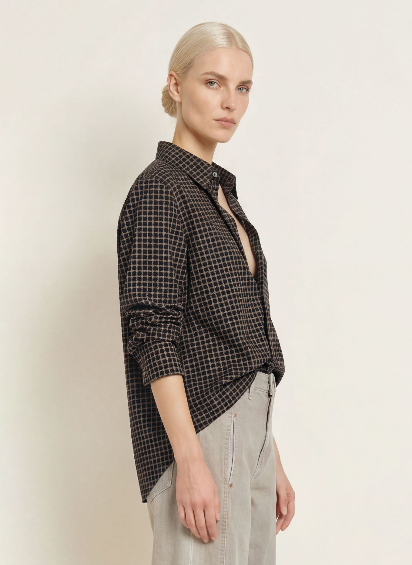 Marc O'Polo Hemdbluse: BRAUN / SCHWARZ