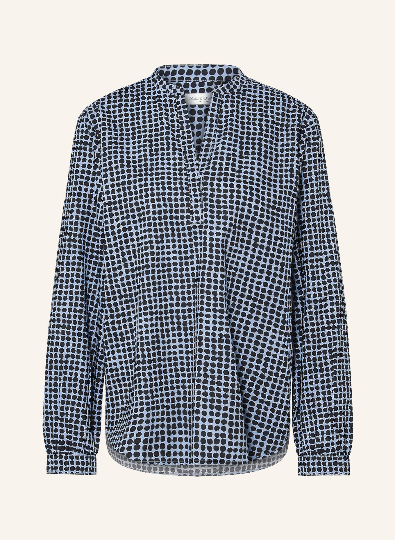 Marc O'Polo Blusenshirt: HELLBLAU / SCHWARZ